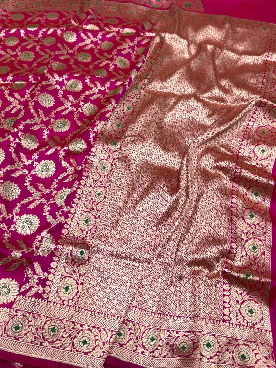 Rani Pink Banarasi Minakari Pure Katan Silk Saree Pure Silk - Image 3