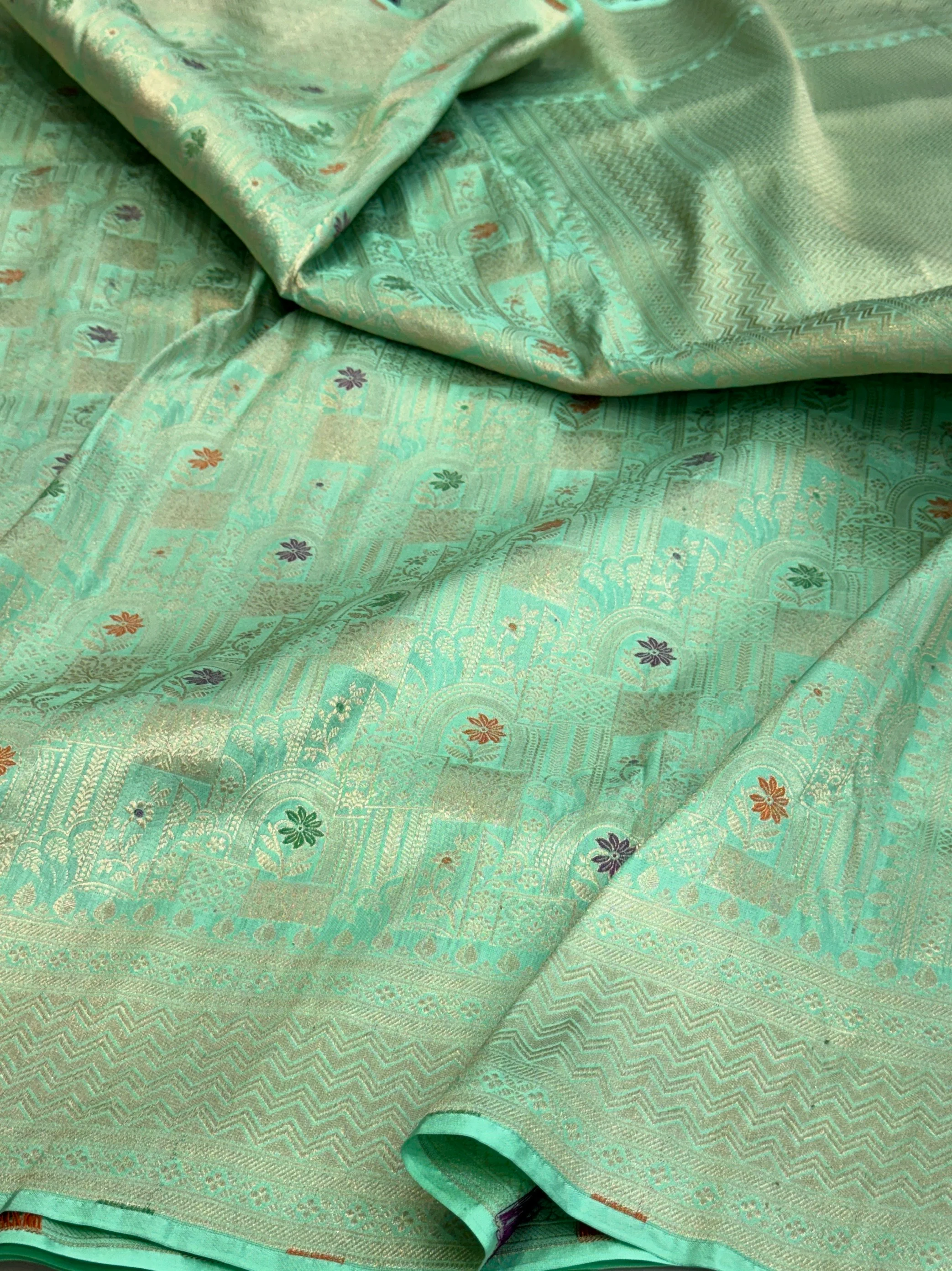 Banarasi Minakari Pure Silk Brocade Saree | 100% Pure Katan Silk - Image 10