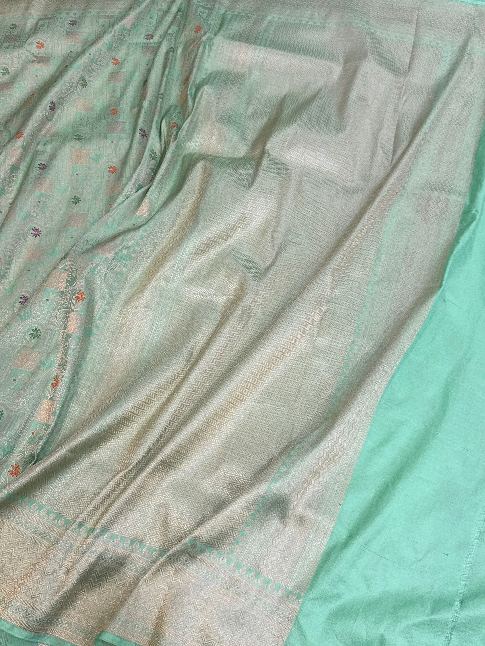 Banarasi Minakari Pure Silk Brocade Saree | 100% Pure Katan Silk - Image 12