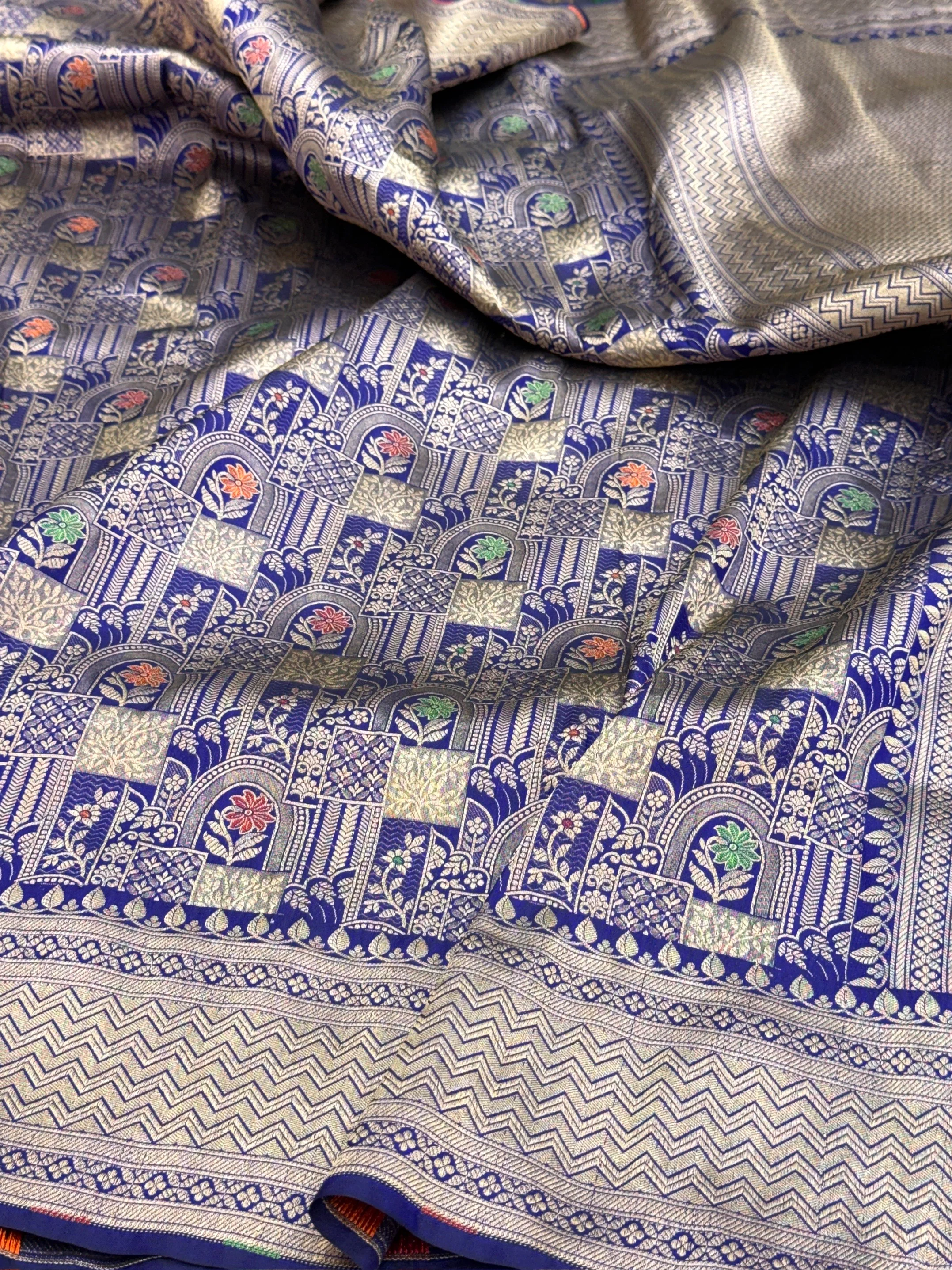 Banarasi Minakari Pure Silk Brocade Saree | 100% Pure Katan Silk - Image 19
