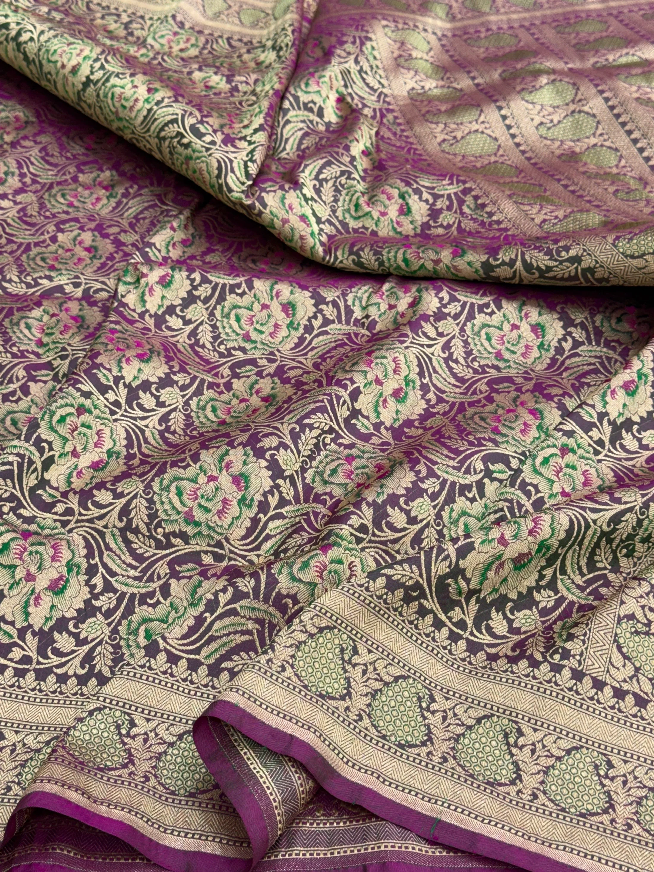 Banarasi Minakari Pure Silk Brocade Saree – Katan Silk with Intricate Minakari & Rich Brocade Weave - Image 4