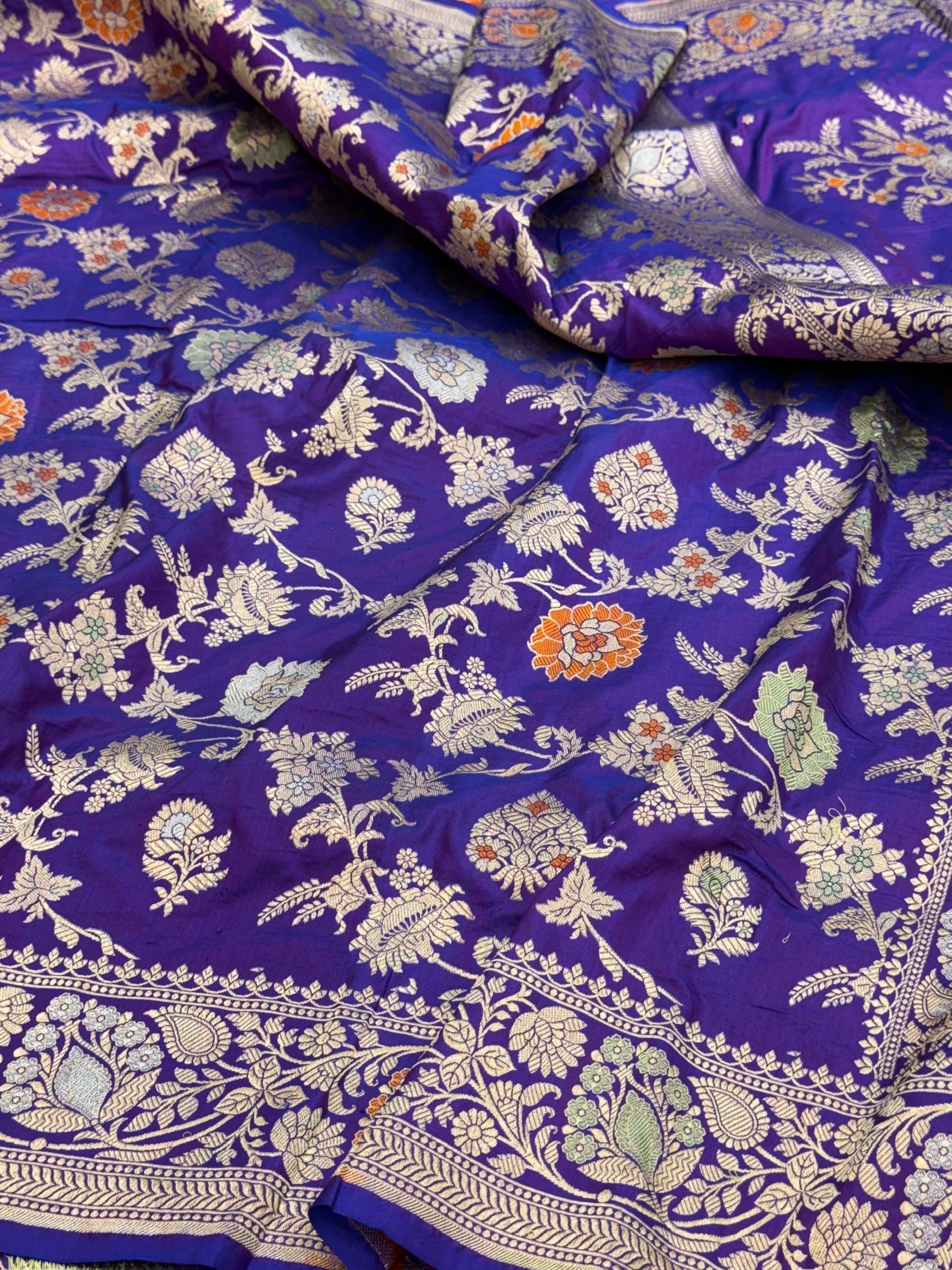 Banarasi Minakari Pure Katan Silk Saree | Pure Silk | Minakari Work | Cutwork Technique | Banarasi Katan Silk Saree - Image 7