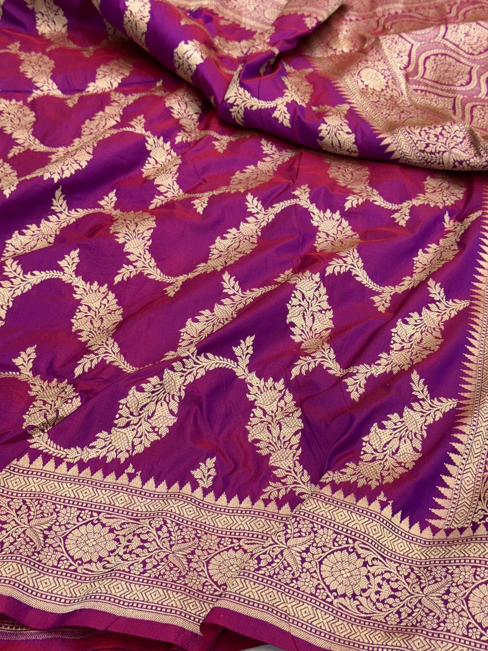 Banarasi Pure Katan Silk Saree | Pure Silk | Cutwork Technique | Banarasi Katan Silk Saree - Image 8