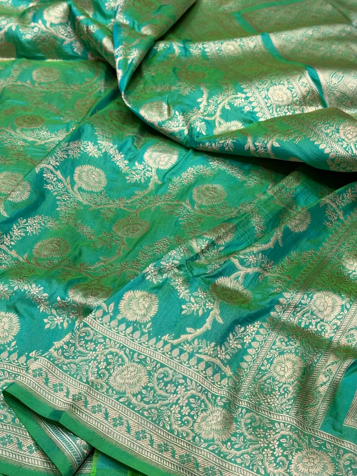 Banarasi Pure Katan Silk Saree | Pure Silk | Cutwork Technique | Banarasi Katan Silk Saree - Image 13