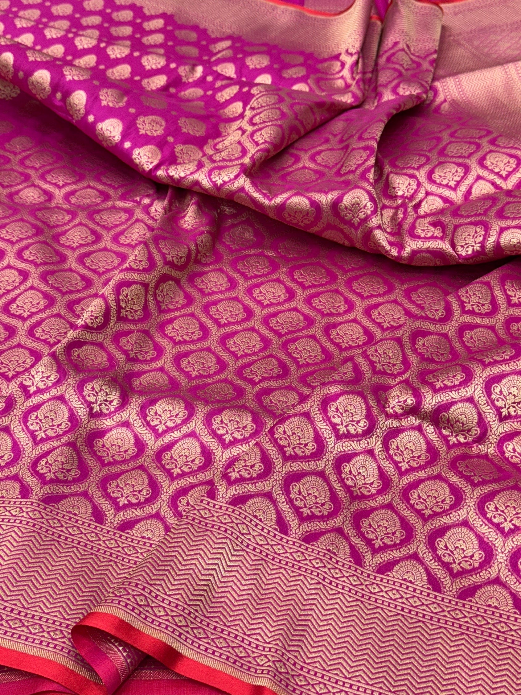 Banarasi Pure Katan Silk Saree | Pure Silk | Cutwork Technique | Banarasi Katan Silk Saree - Image 17