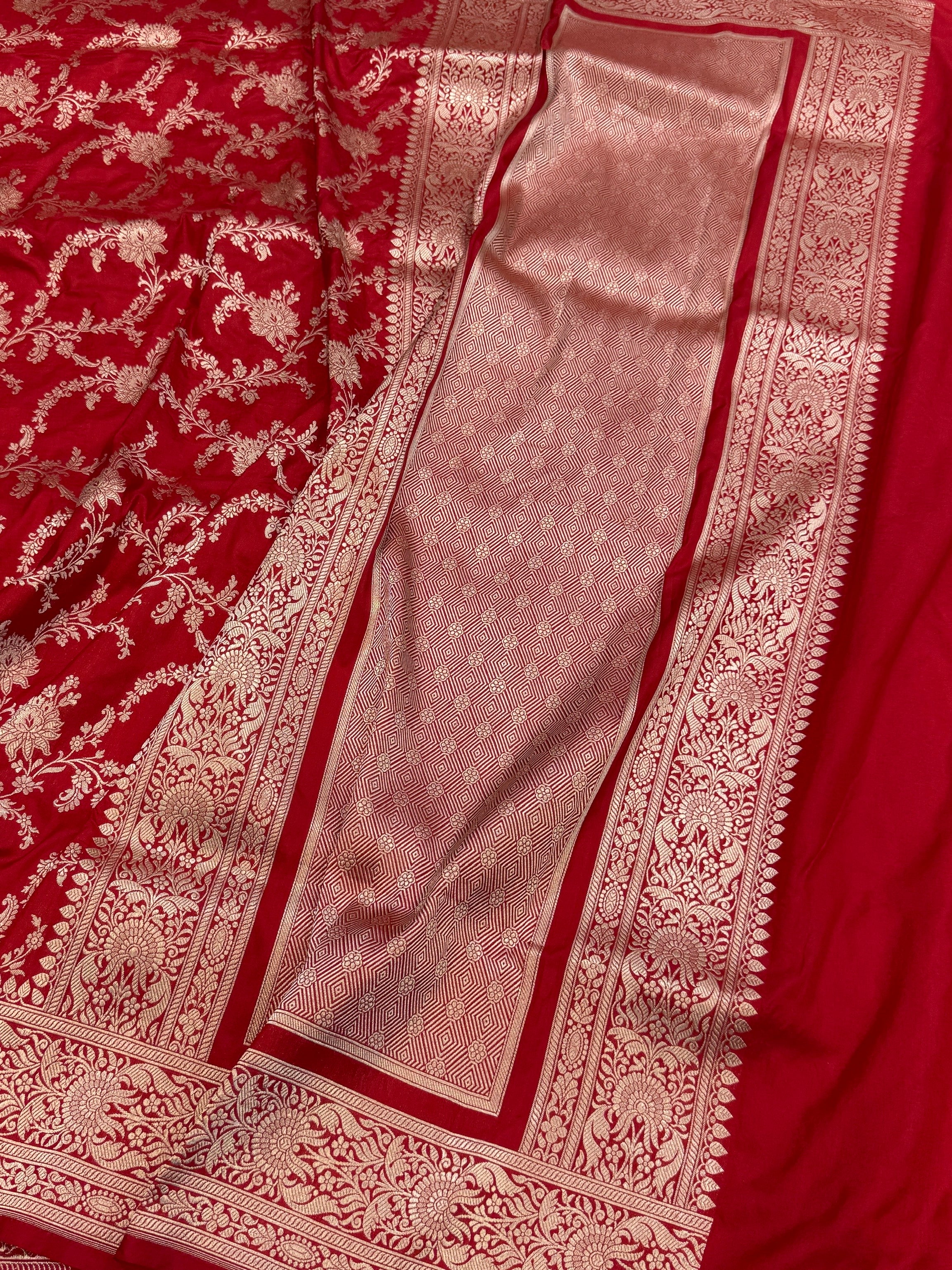Banarasi Pure Katan Silk Saree | Pure Silk | Cutwork Technique | Banarasi Katan Silk Saree - Image 3