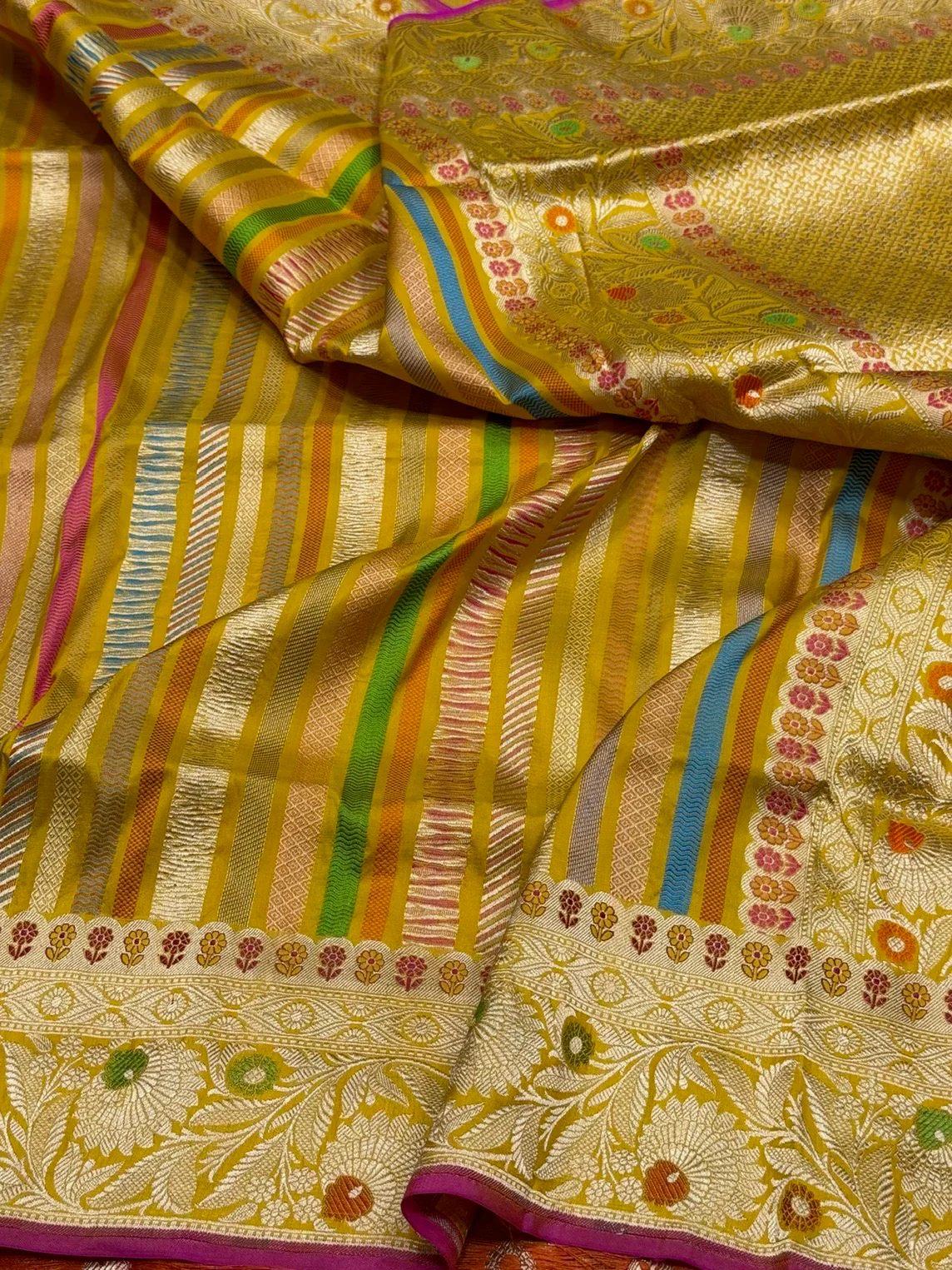 Multicolour Banarasi Pure Silk Saree