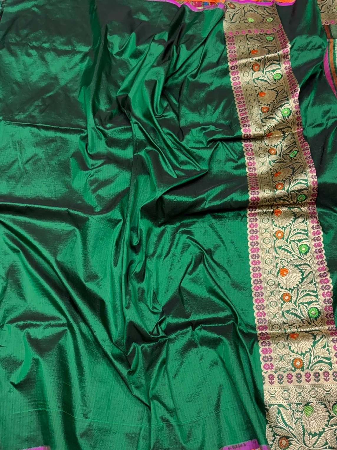 Multicolour Banarasi Pure Silk Saree - Image 10