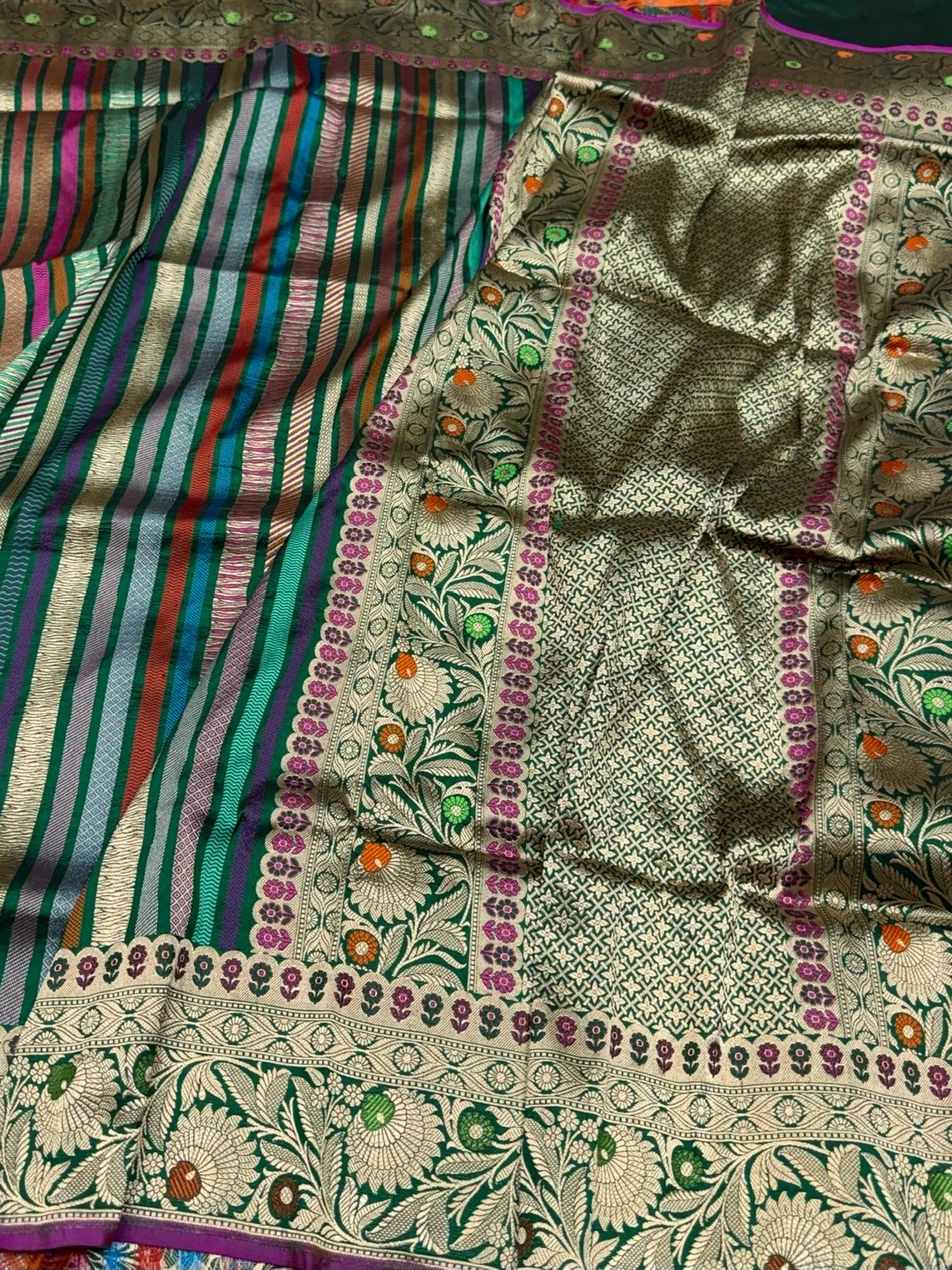 Multicolour Banarasi Pure Silk Saree - Image 11