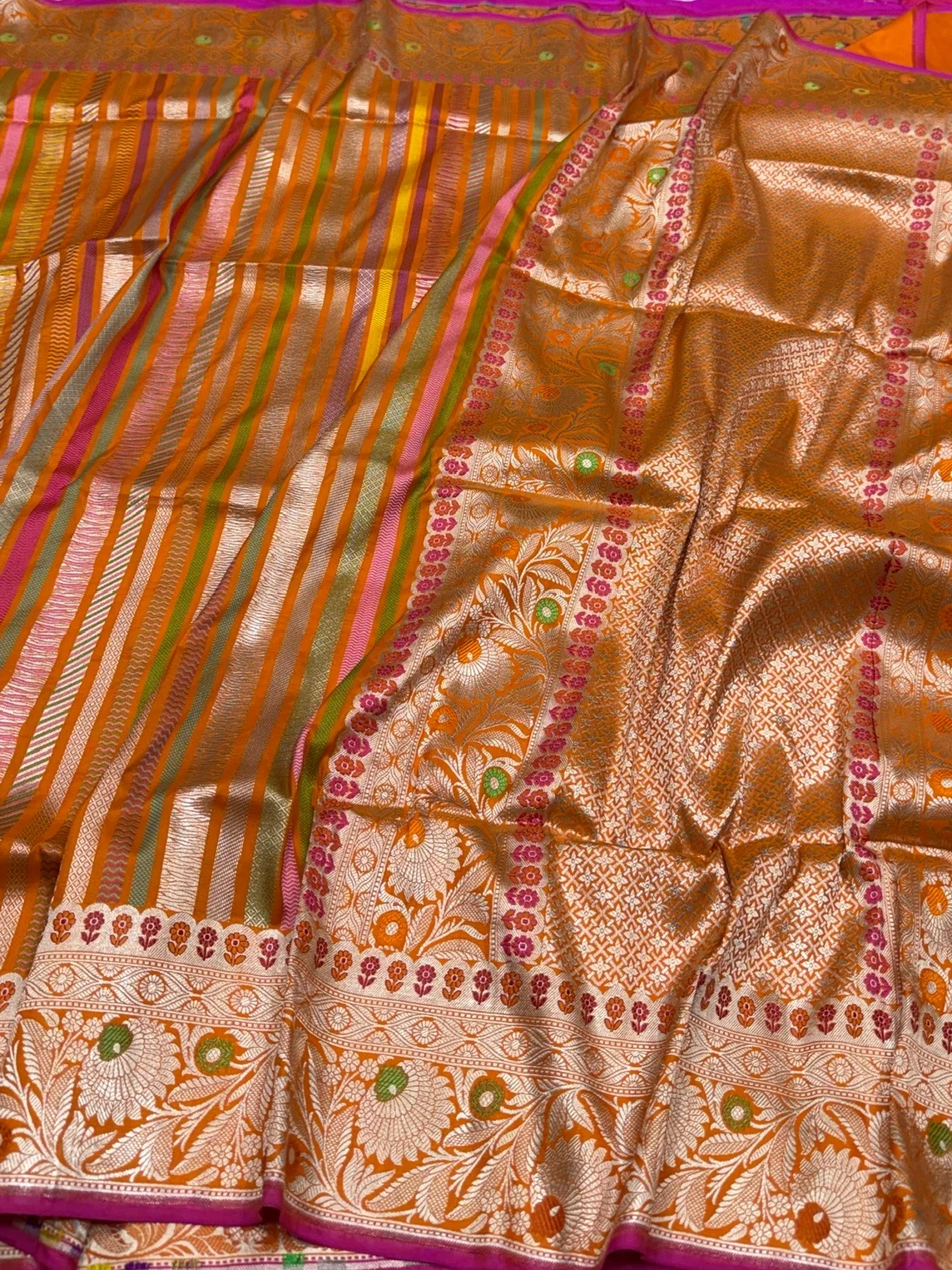 Multicolour Banarasi Pure Silk Saree - Image 12