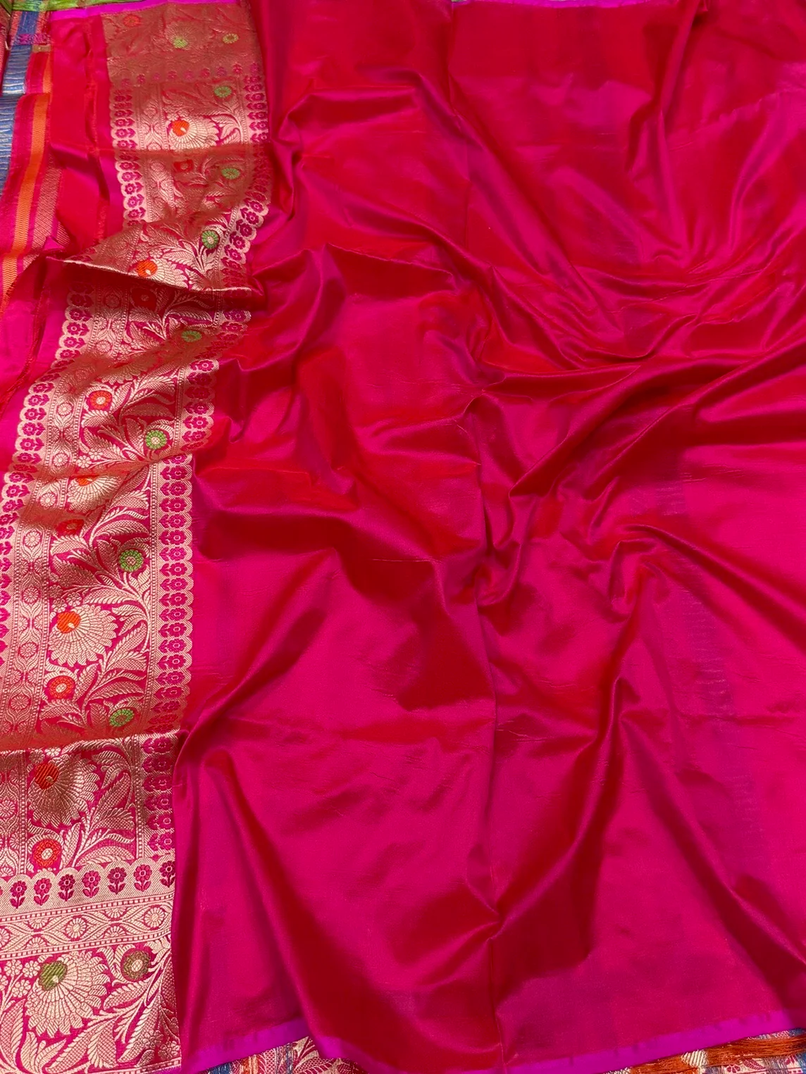 Multicolour Banarasi Pure Silk Saree - Image 14