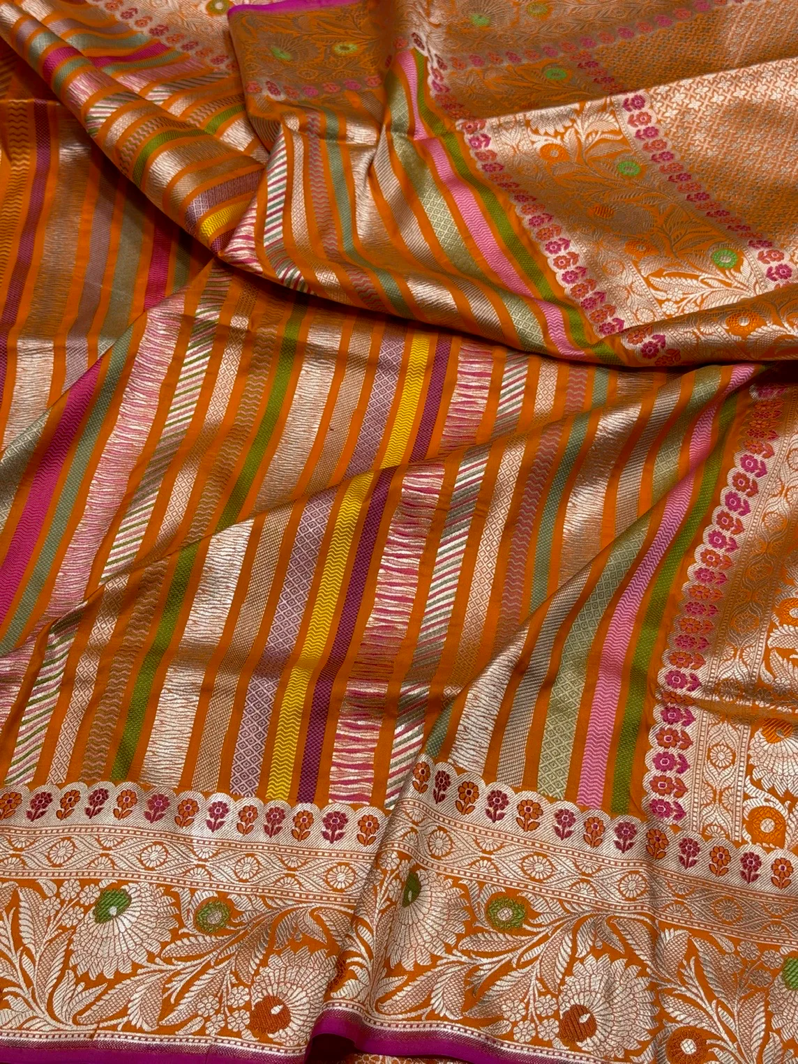 Multicolour Banarasi Pure Silk Saree - Image 3