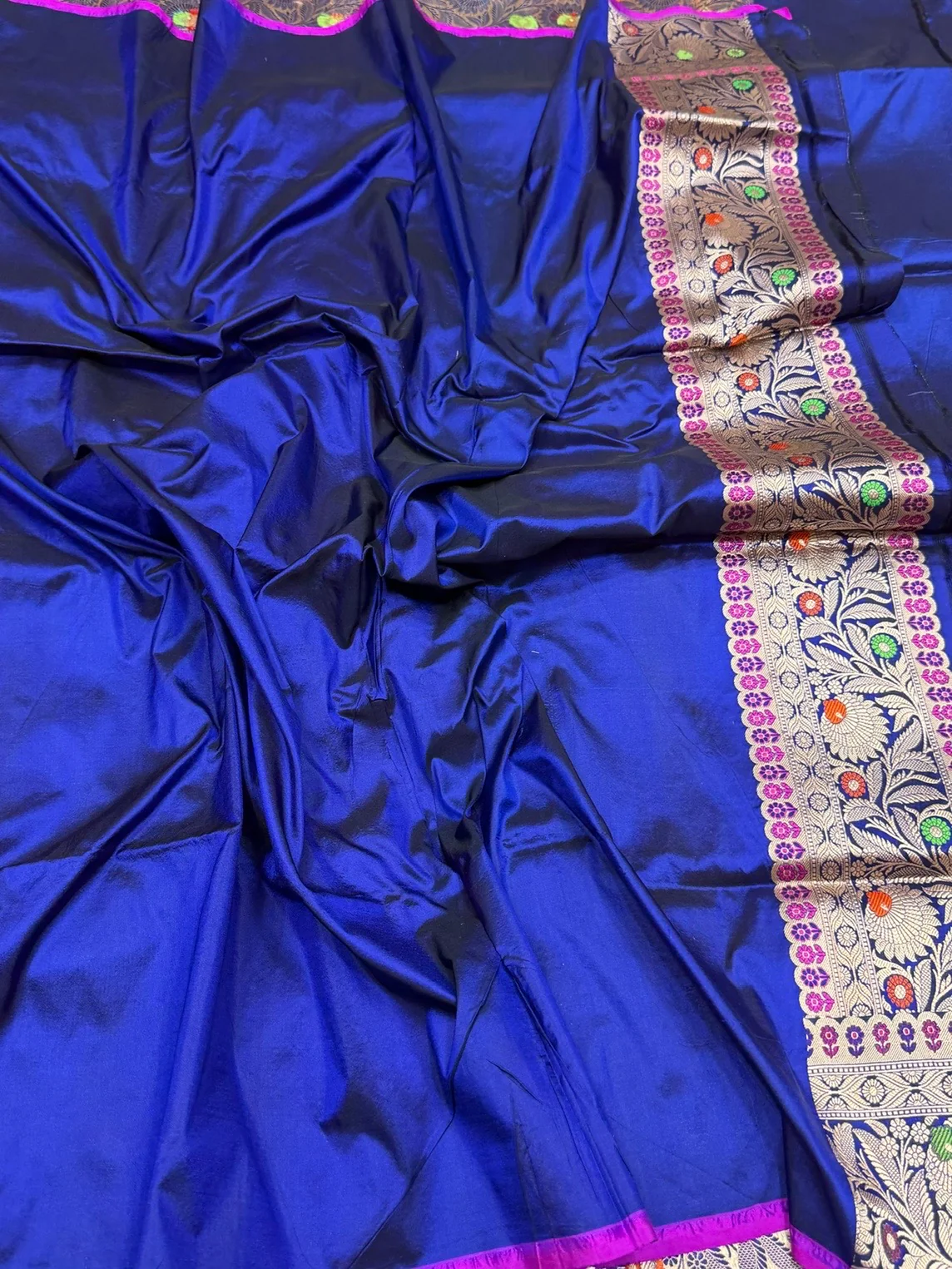 Multicolour Banarasi Pure Silk Saree - Image 8