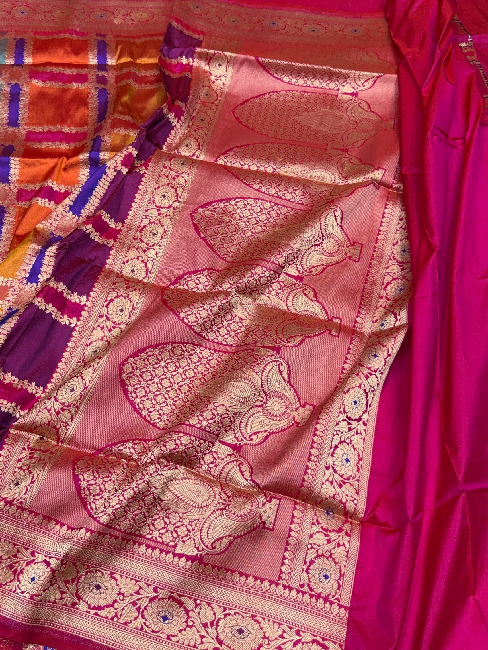 Multicolour Banarasi Pure Silk Saree - Image 3