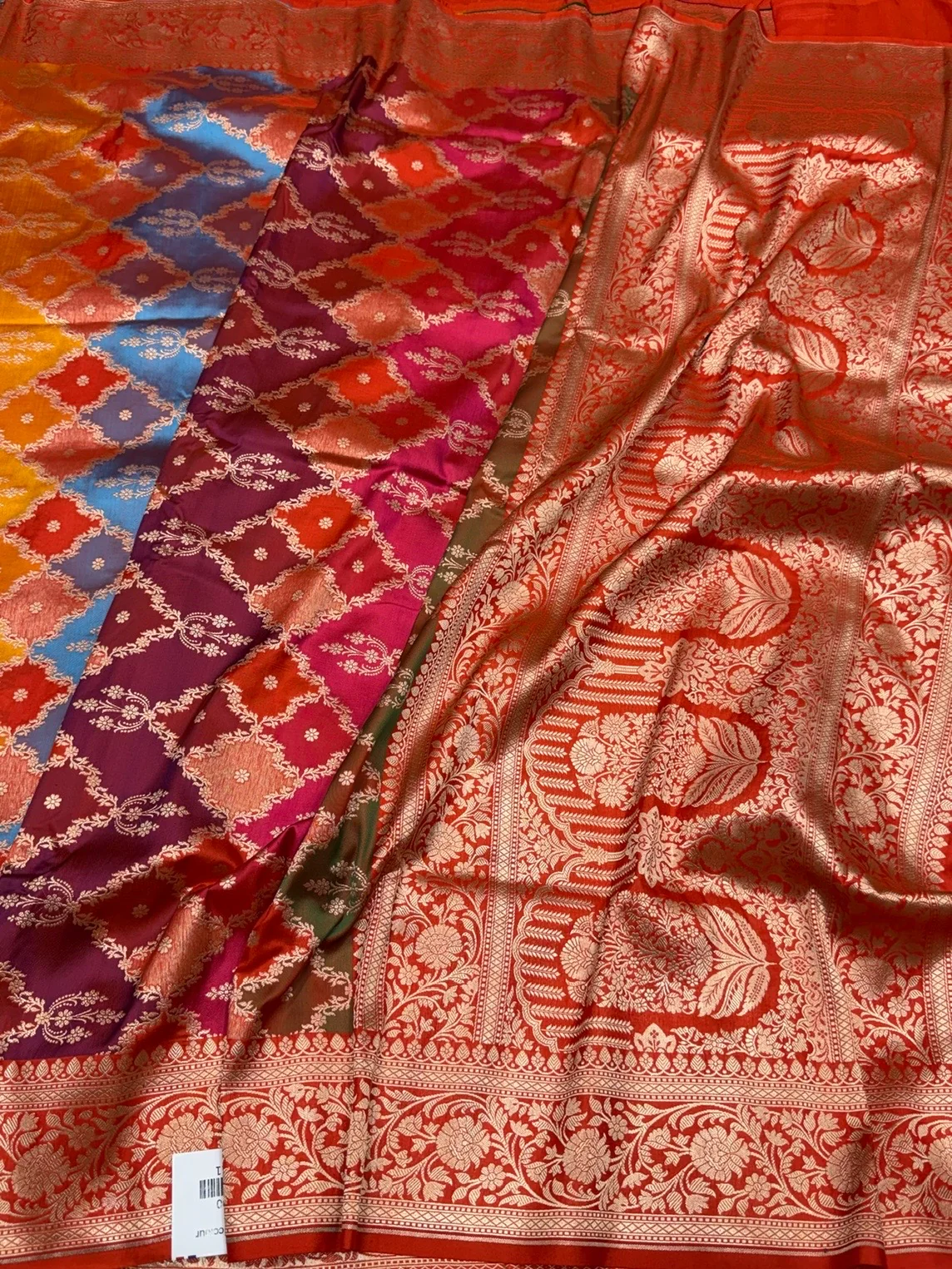 Multicolour Banarasi Pure Silk Saree - Image 3