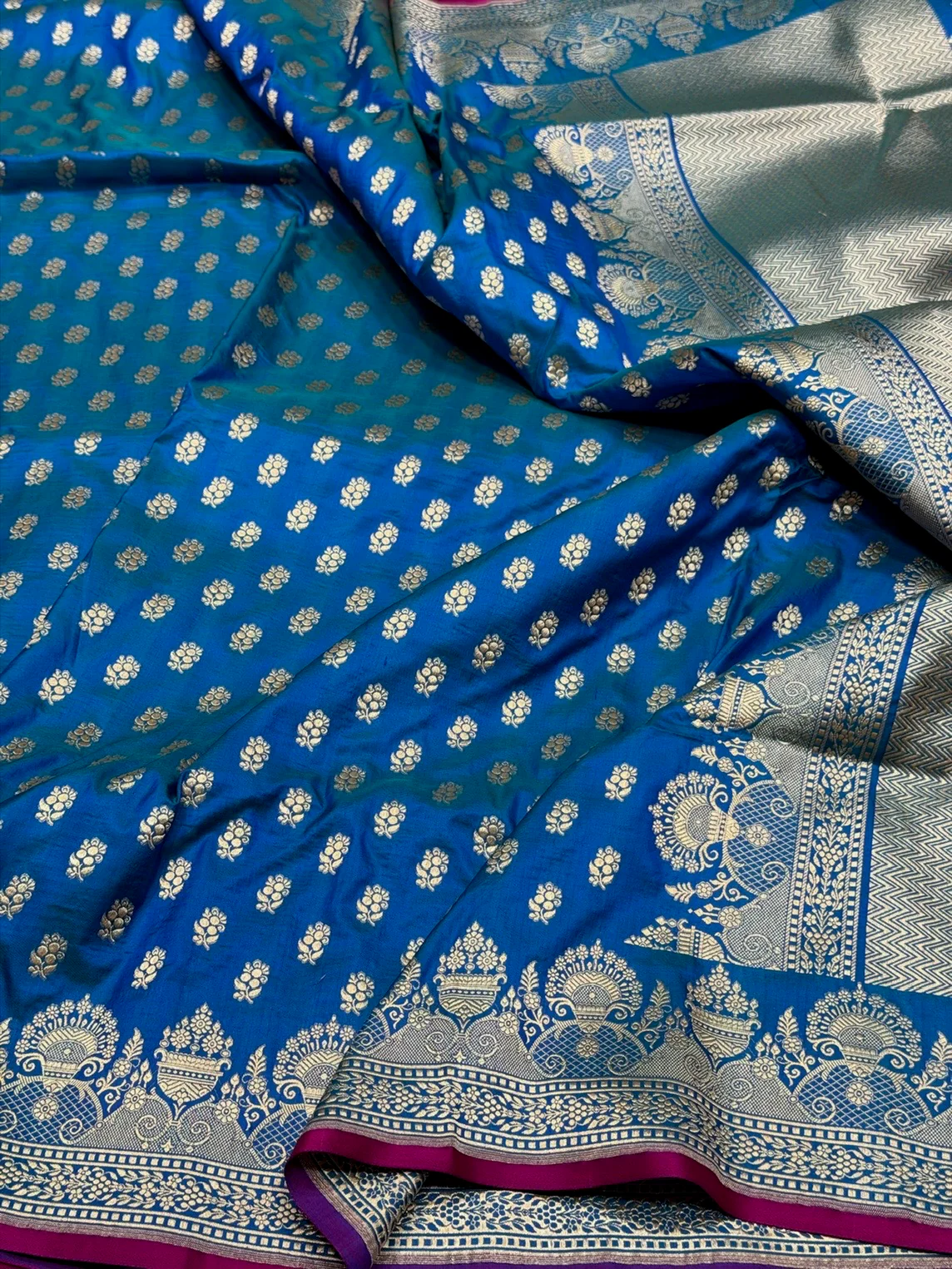 Banarasi Silk Saree in Cutwork Weave – Katan Silk Elegance - Image 14