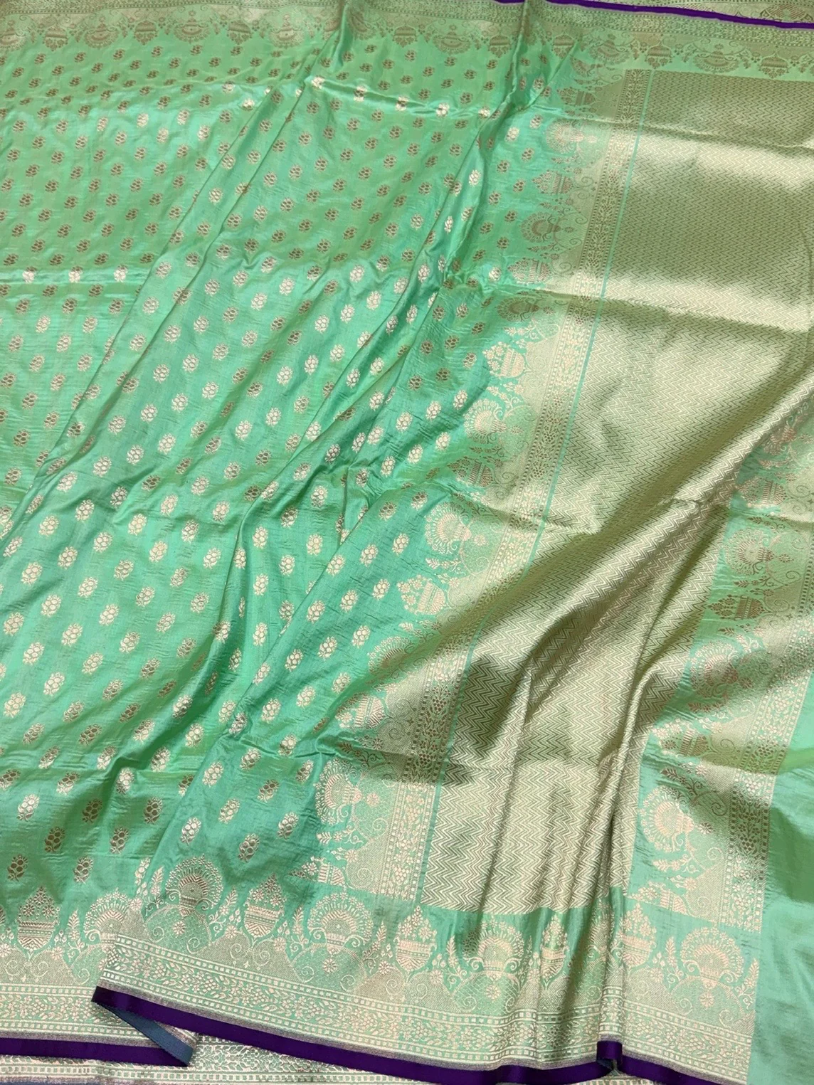 Banarasi Silk Saree in Cutwork Weave – Katan Silk Elegance - Image 17