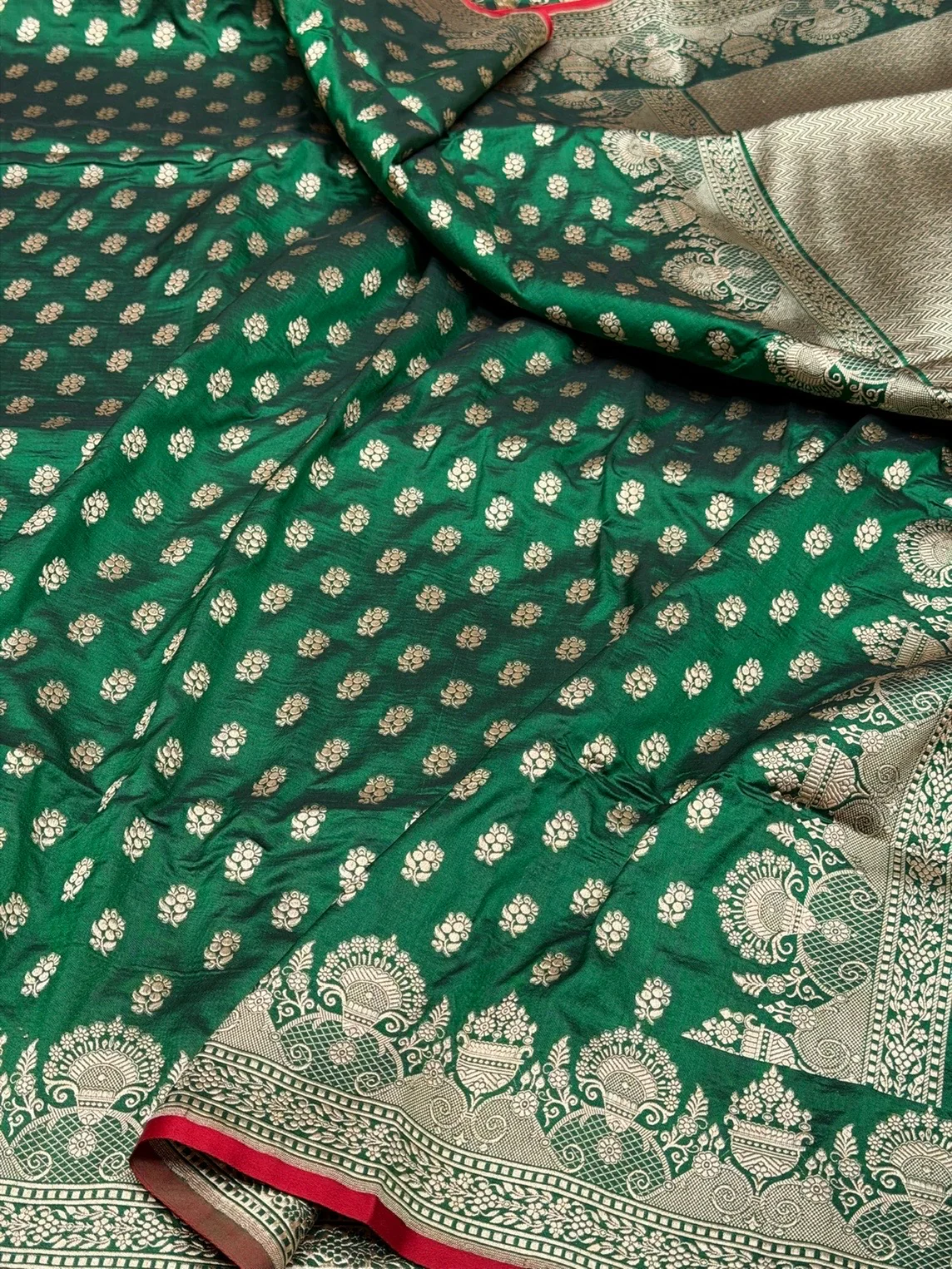 Banarasi Silk Saree in Cutwork Weave – Katan Silk Elegance - Image 4