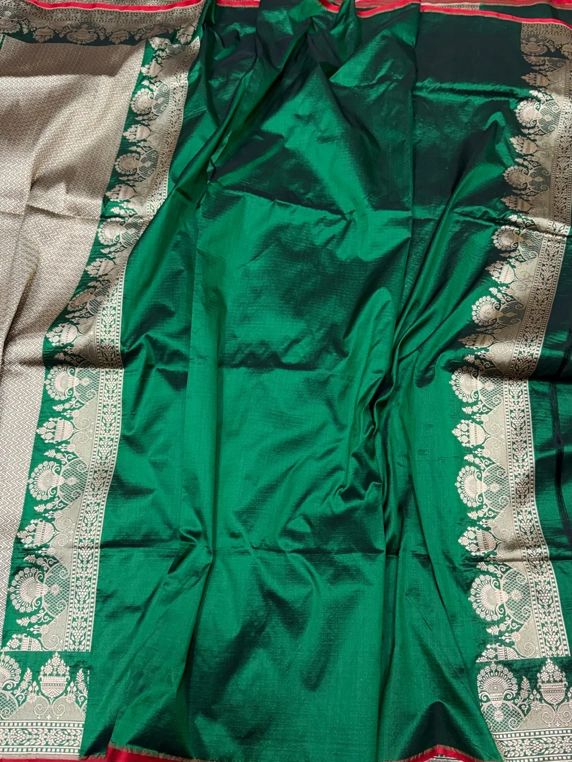 Banarasi Silk Saree in Cutwork Weave – Katan Silk Elegance - Image 5