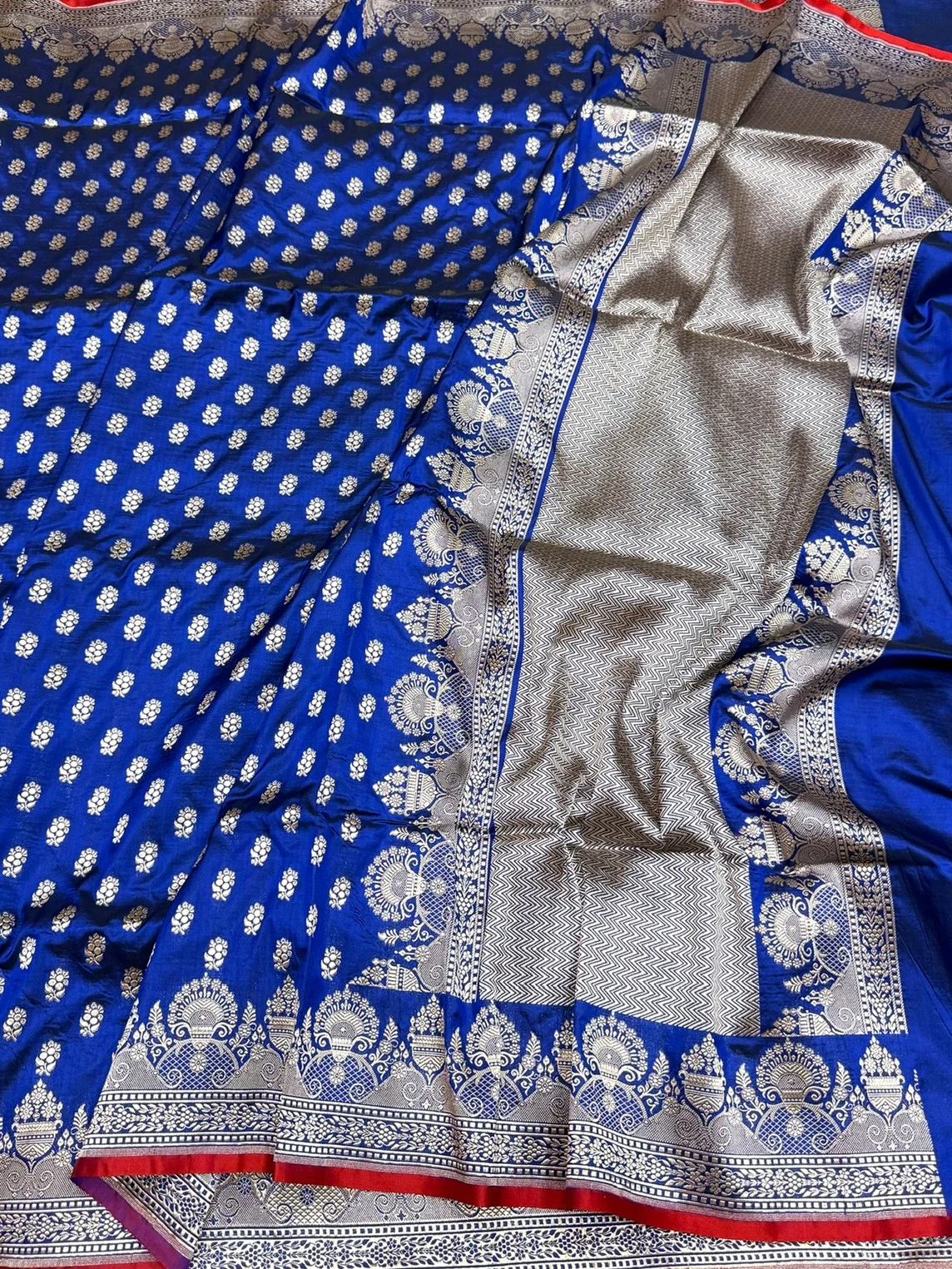 Banarasi Silk Saree in Cutwork Weave – Katan Silk Elegance - Image 9