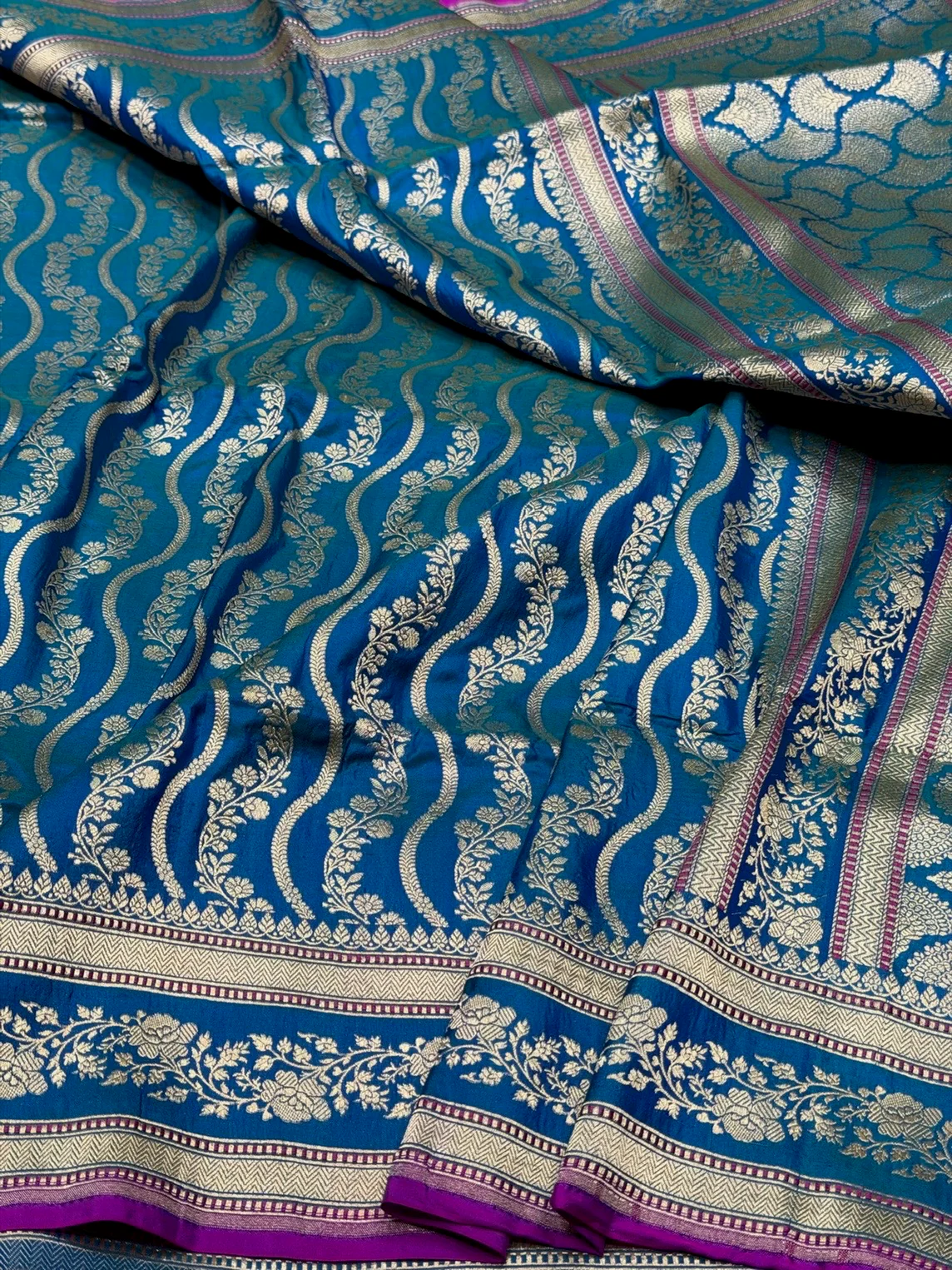 Banarasi Pure Katan Silk Saree | Pure Silk | Cutwork Technique | Banarasi Katan Silk Saree - Image 21