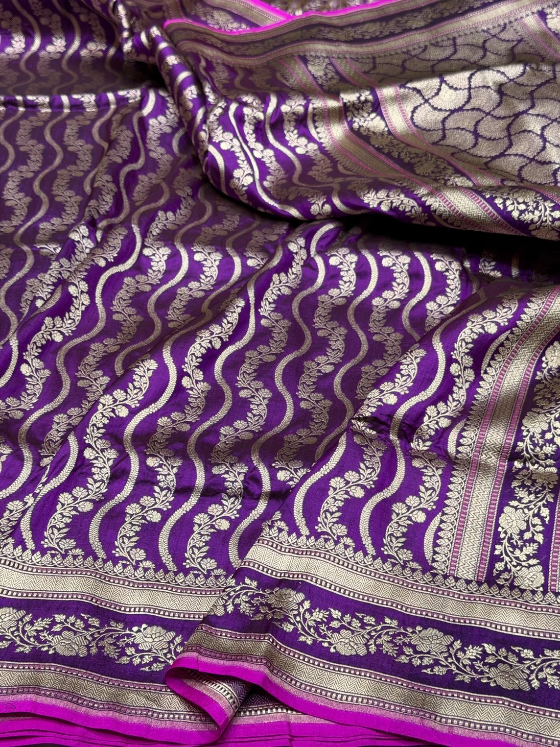 Banarasi Pure Katan Silk Saree | Pure Silk | Cutwork Technique | Banarasi Katan Silk Saree - Image 7