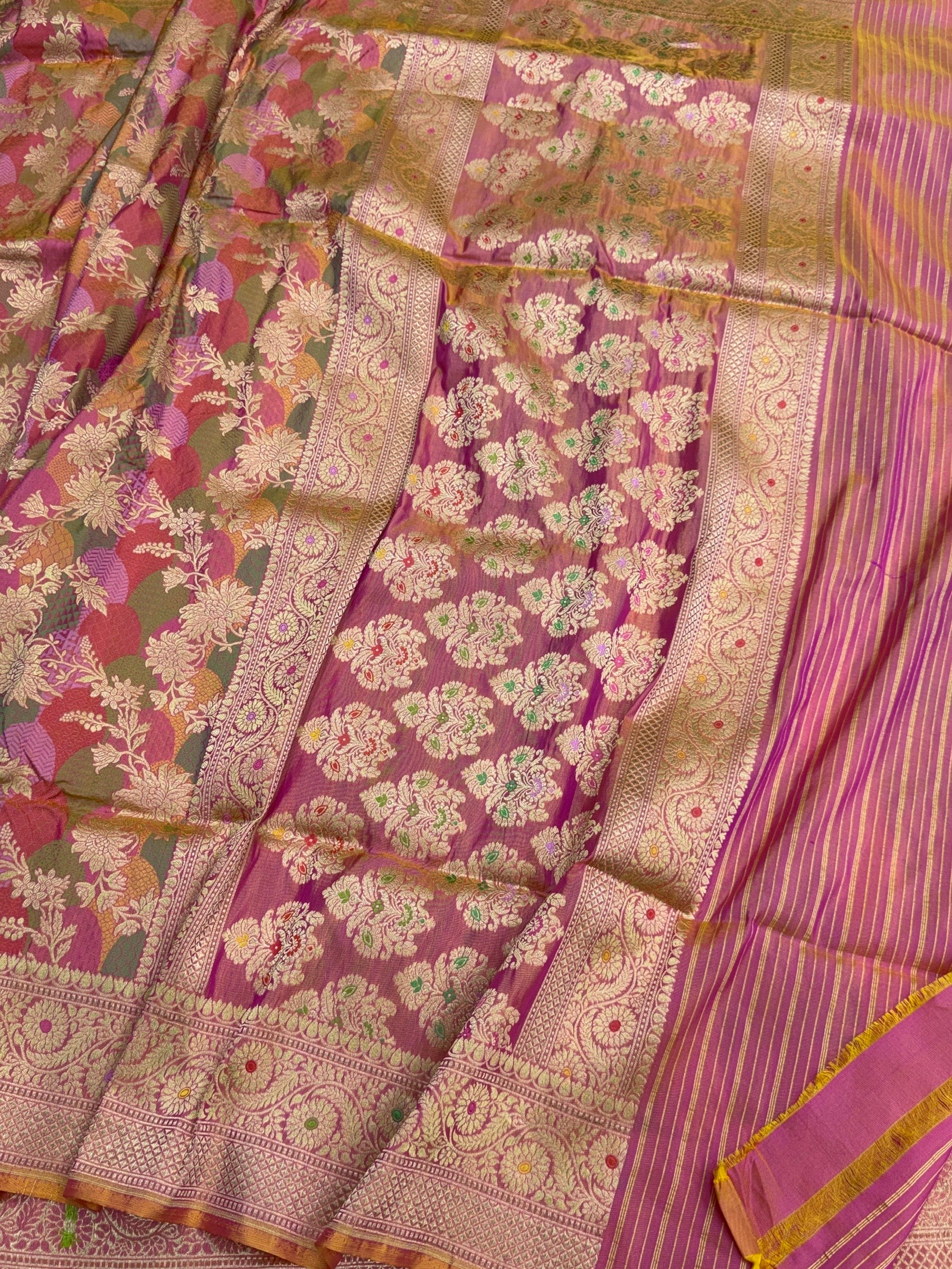 Banarasi Tilfi Minakari Pure Katan Silk Saree | Pure Silk | Minakari Work | Cutwork Technique | Banarasi Katan Silk Saree - Image 6