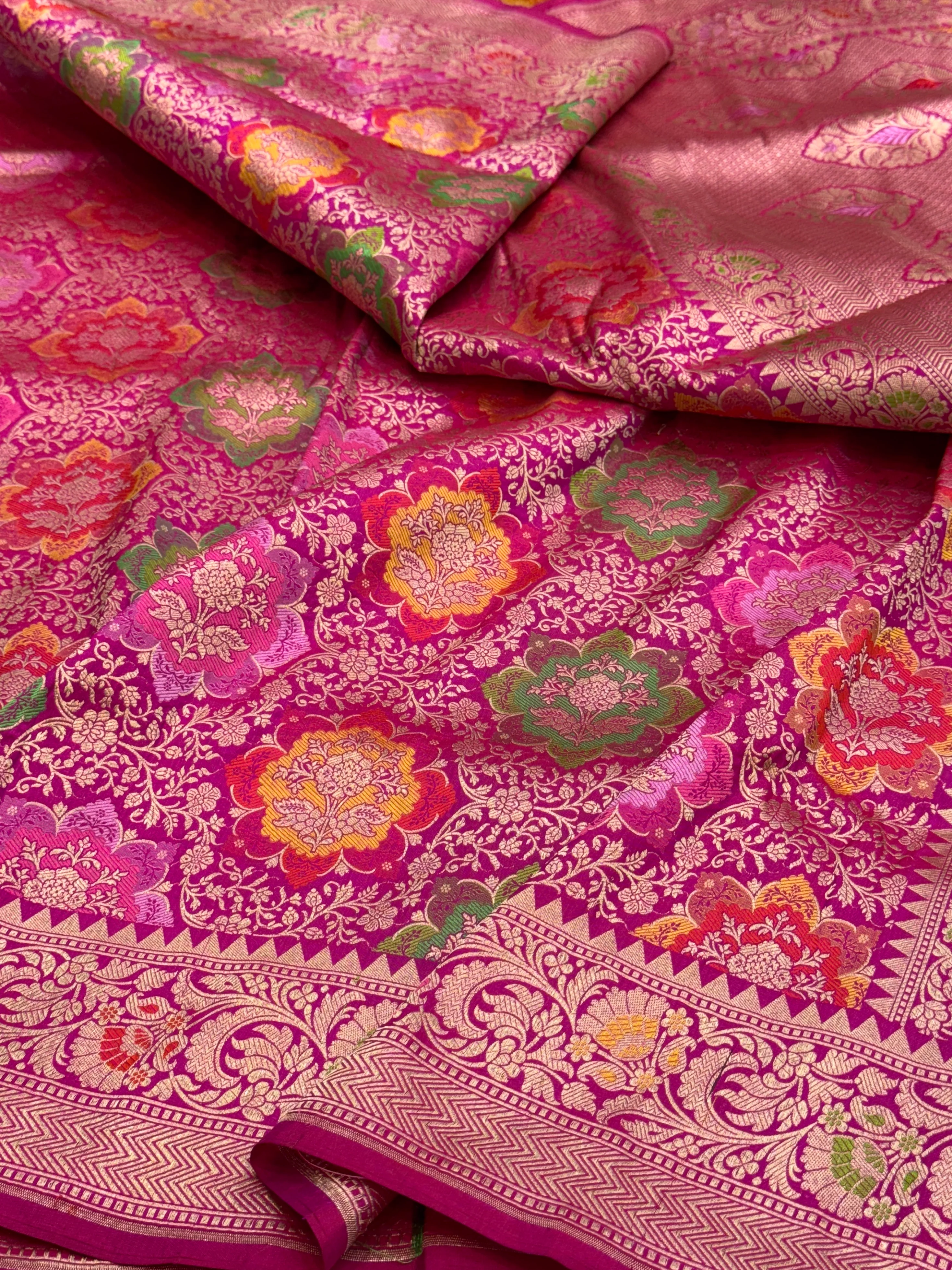 Banarasi Tilfi Minakari Pure Katan Silk Saree | Pure Silk | Minakari Work | Cutwork Technique | Banarasi Katan Silk Saree