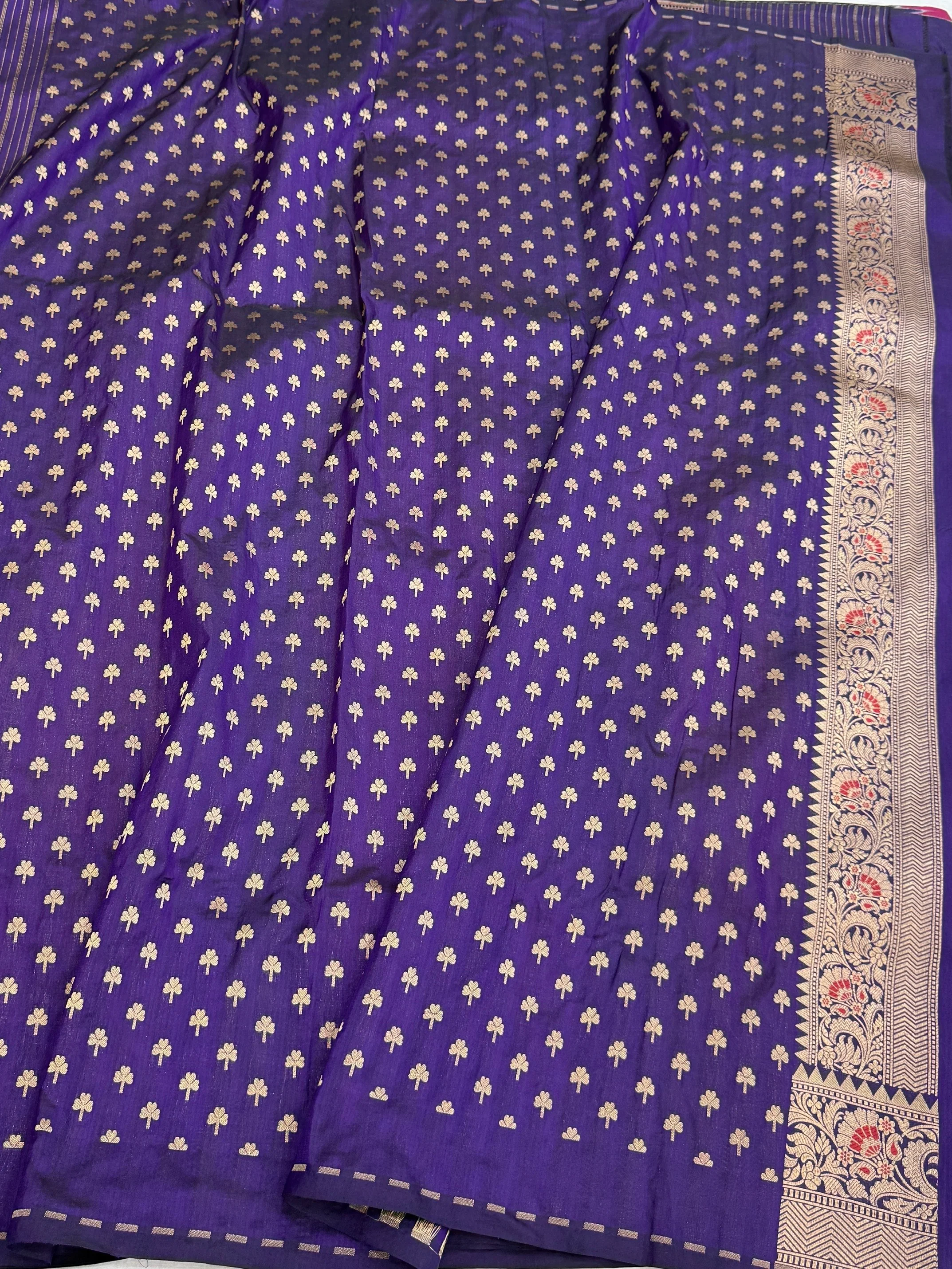 Banarasi Tilfi Minakari Pure Katan Silk Saree | Pure Silk | Minakari Work | Cutwork Technique | Banarasi Katan Silk Saree - Image 11