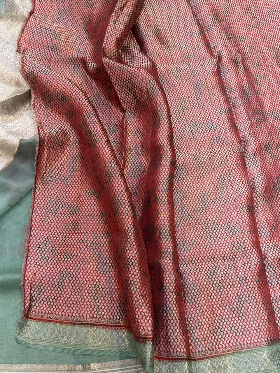 Printed Pure Organza Silk Saree - Image 16