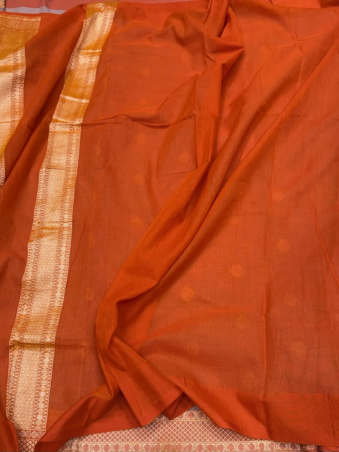 Mauve Handwoven Banarasi Pure Cotton Saree - Image 2