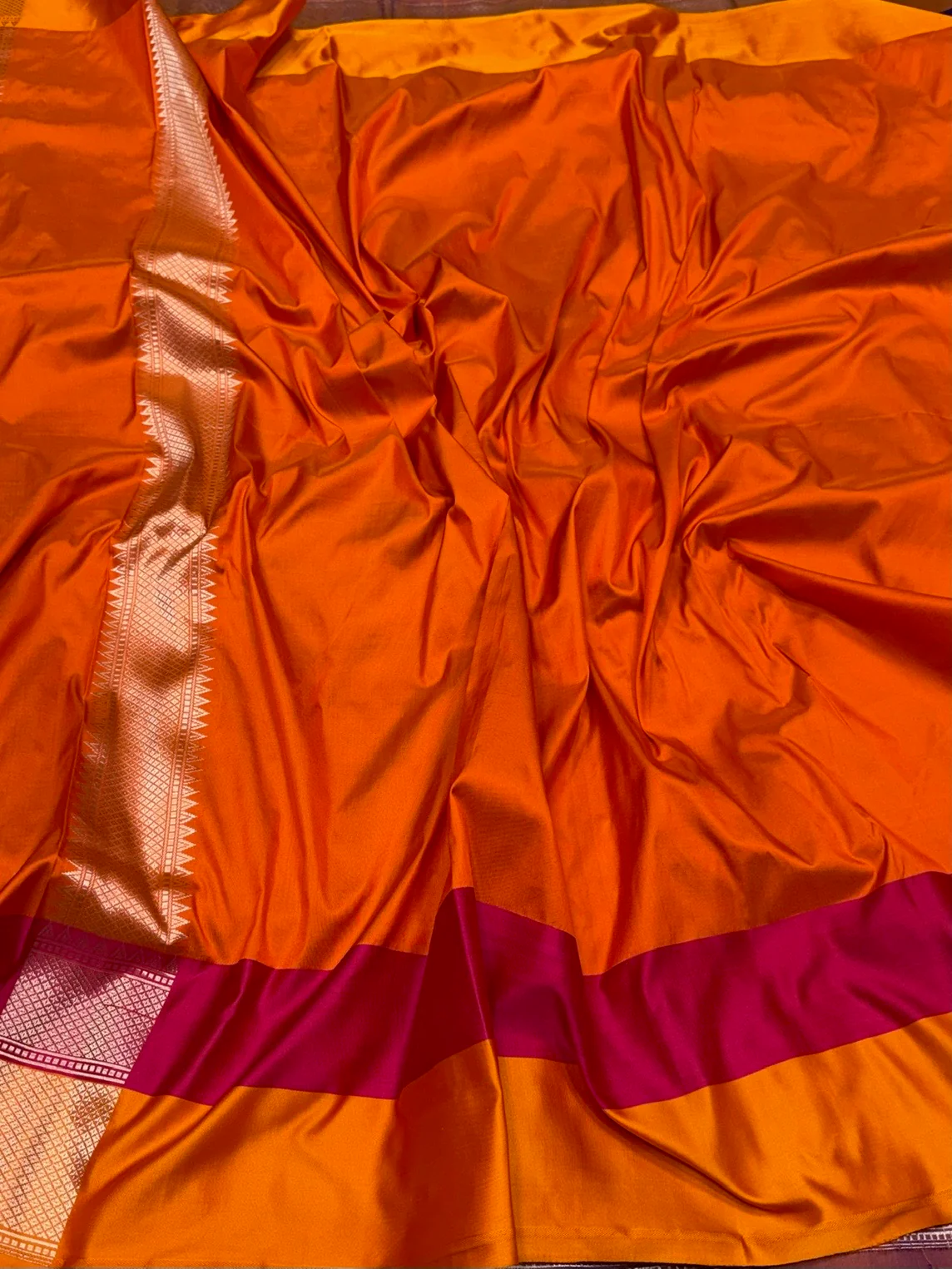 Purple Handwoven Banarasi Pure Silk Brocade Saree - Image 2