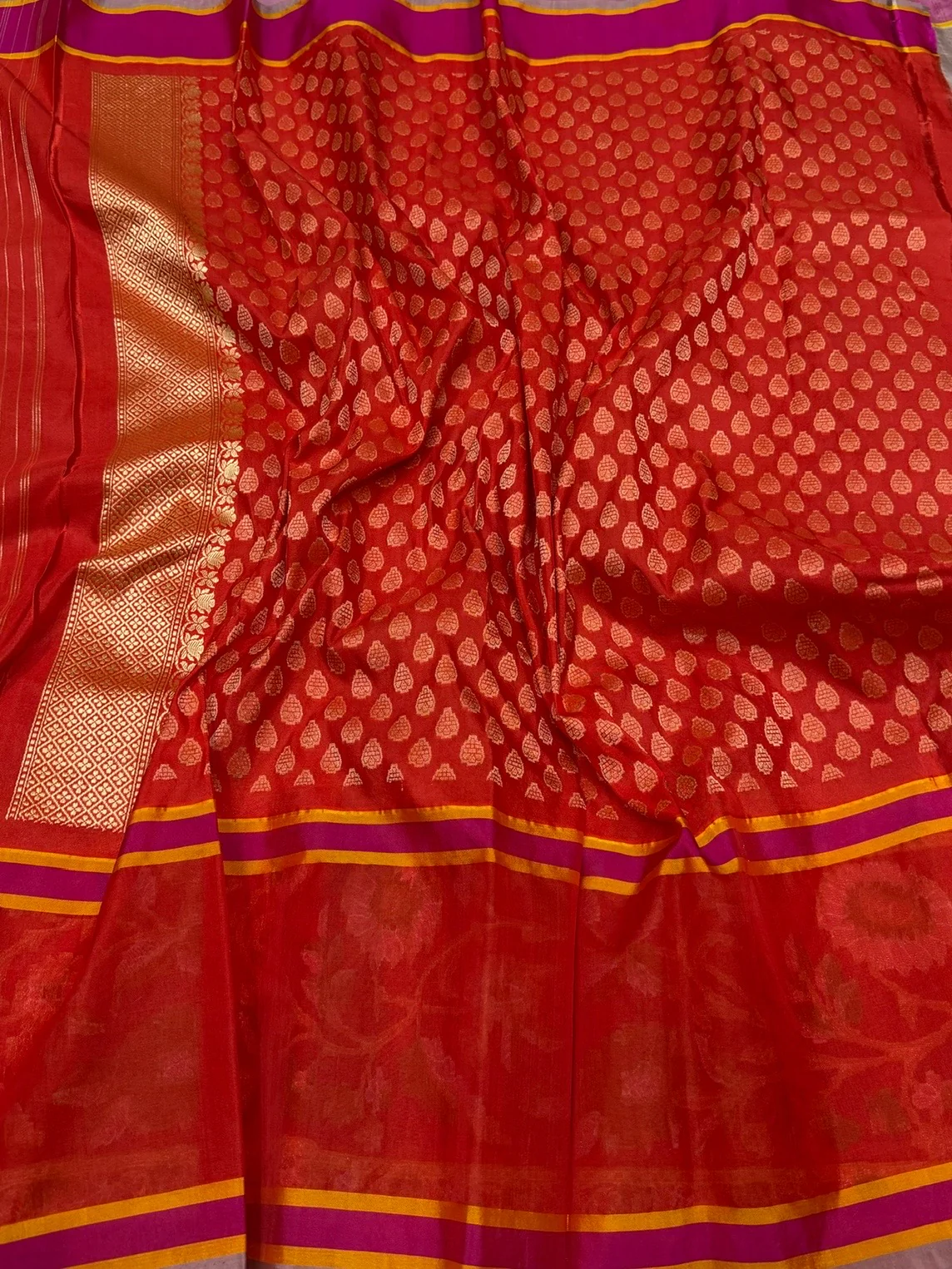 Mauve Handwoven Pure Banarasi Ektara Silk Saree - Image 2