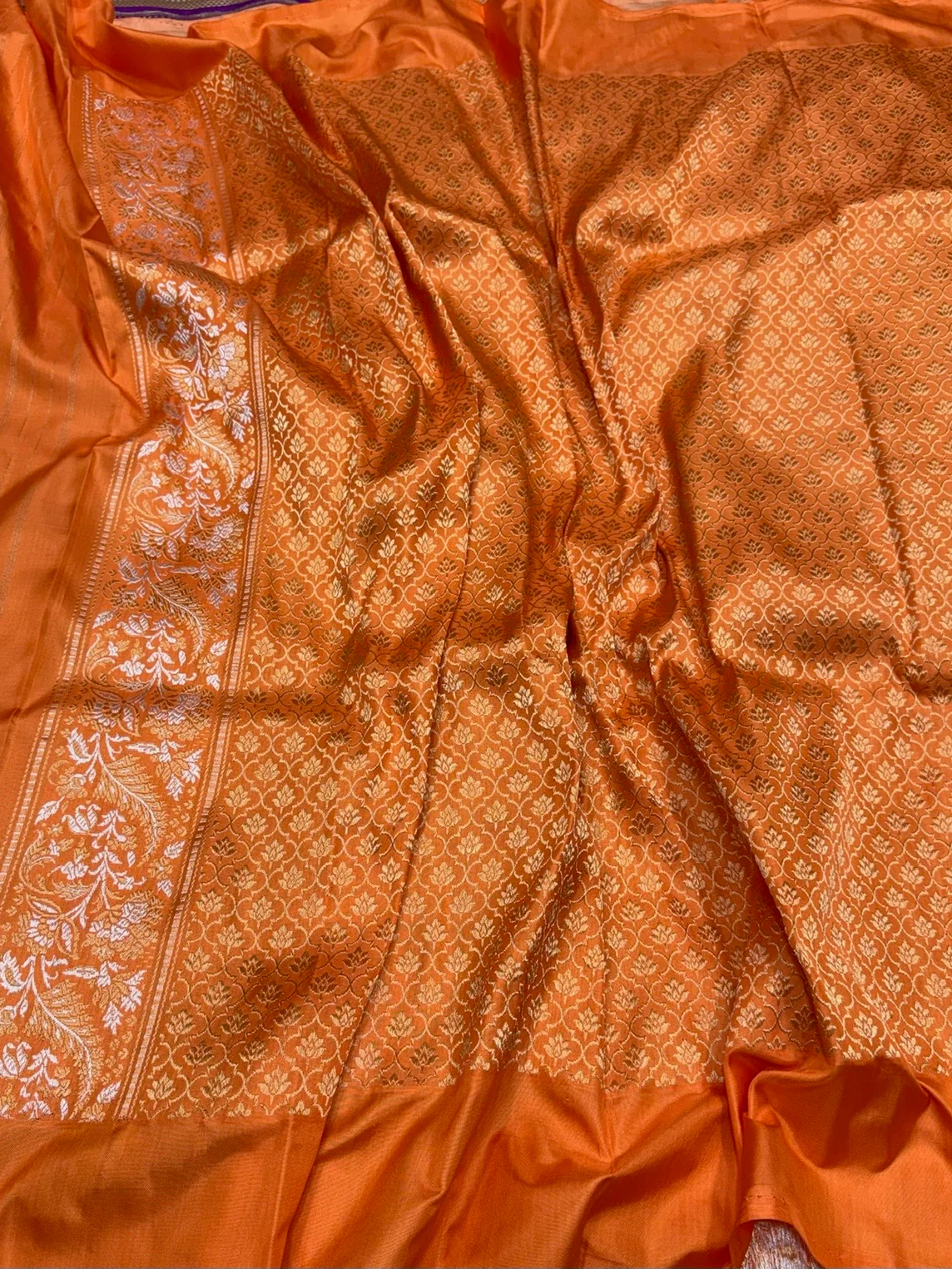 Brown Handwoven Pure Banarasi Ektara Silk Saree - Image 3