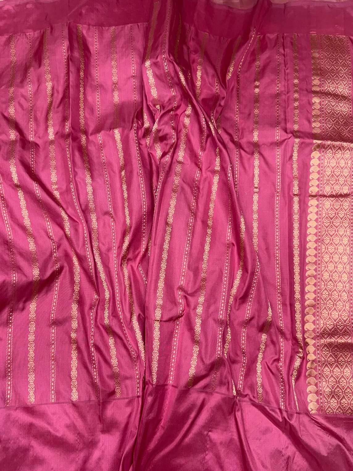 Peach Handwoven Pure Banarasi Ektara Silk Saree - Image 2