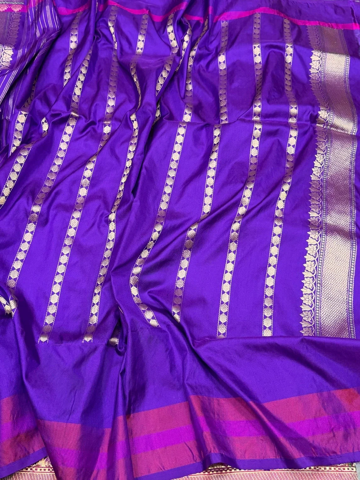 Sea Green Handwoven Pure Banarasi Ektara Silk Saree – Luxury Kadwa Weave - Image 2
