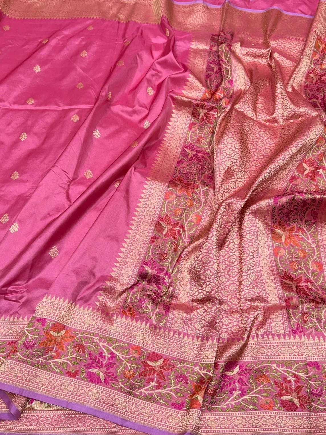 Gajiri Pink Handwoven Pure Banarasi Silk Saree - Image 3