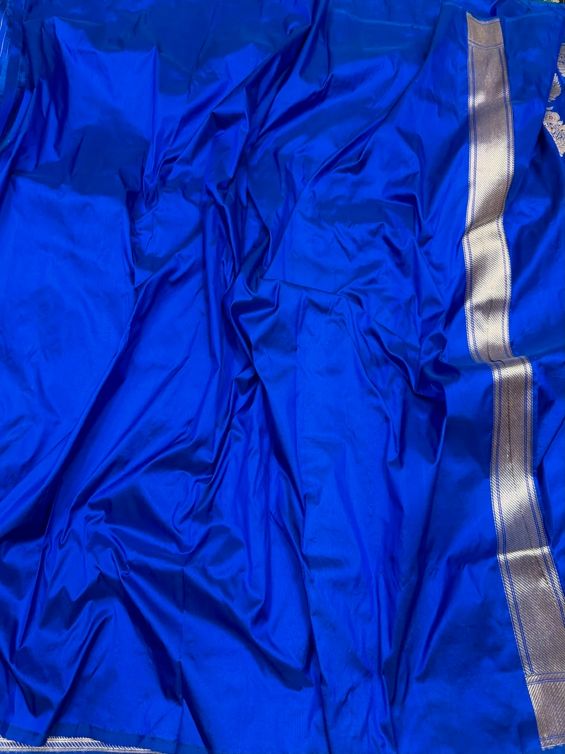 Royal Blue Handwoven Pure Banarasi Silk Saree - Image 2