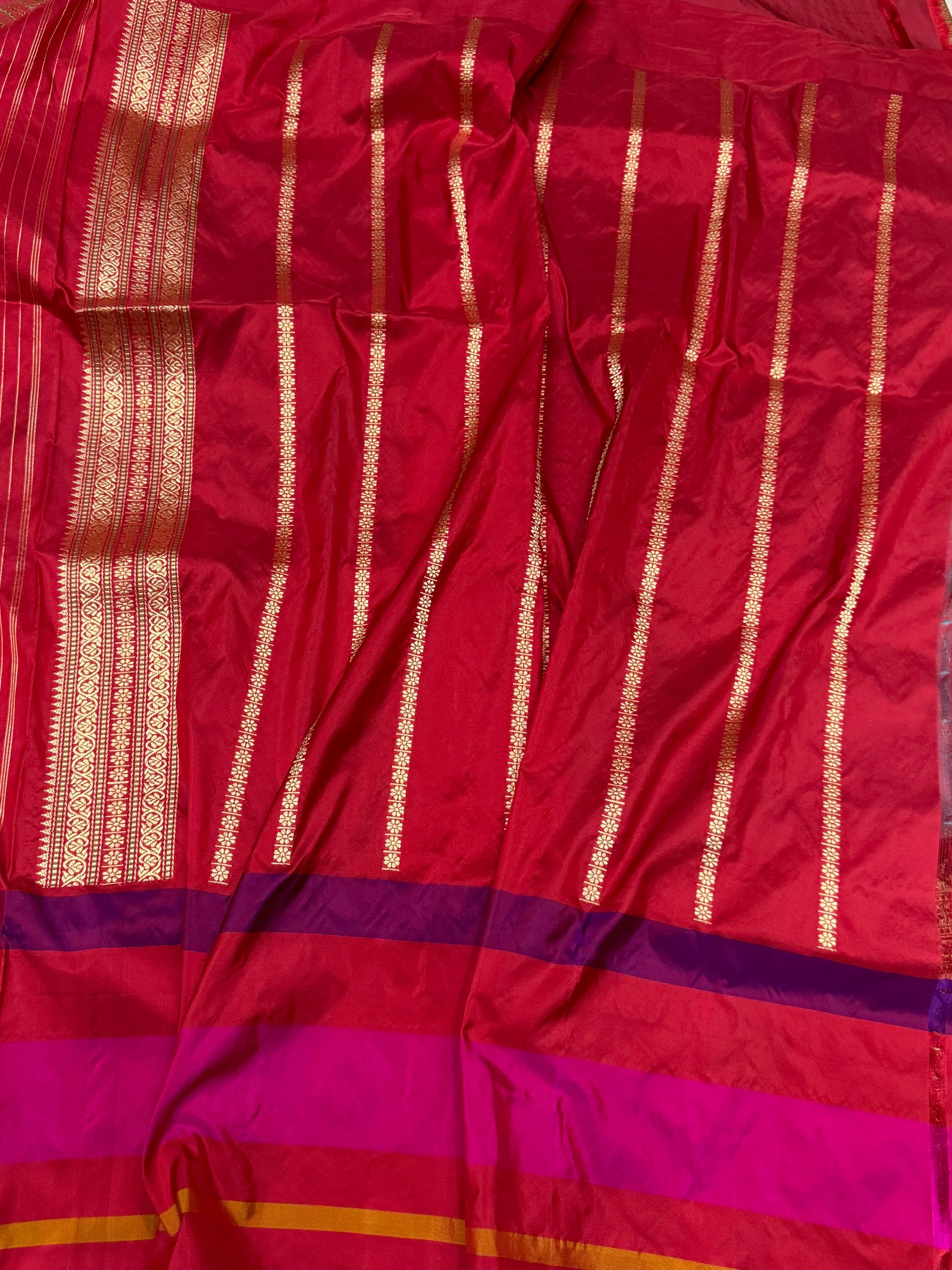Sky Blue Handwoven Pure Organza Silk Saree - Image 2