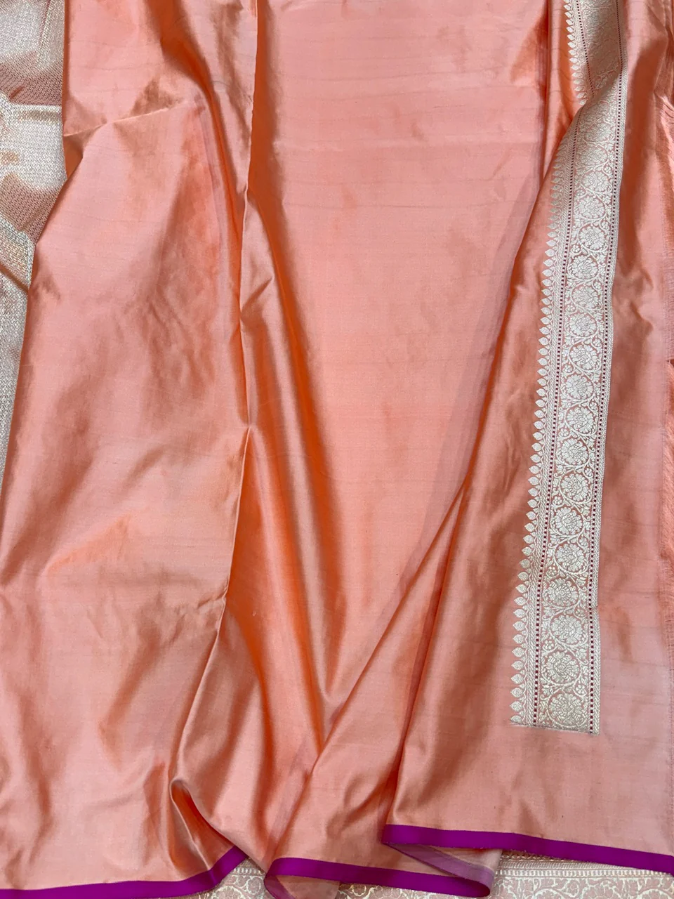 Handwoven Banarasi Mashru Satin Silk Saree - Image 7