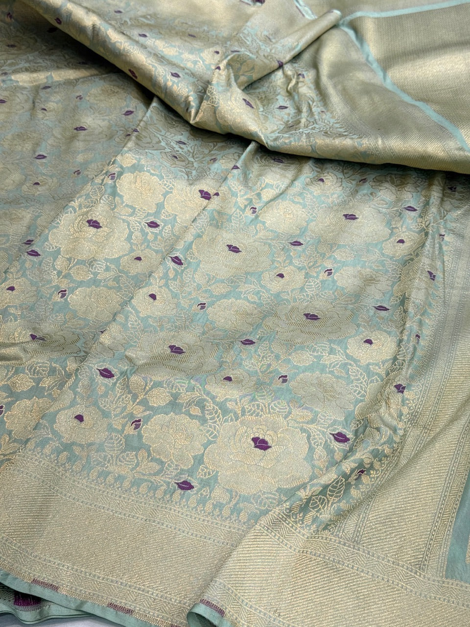 Banarasi Minakari Pure Katan Silk Brocade Saree – Rich Traditional Brocade Weave - Image 11