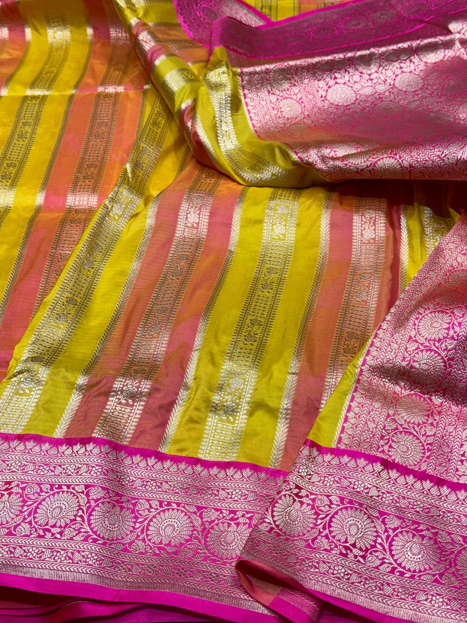Multicolour Banarasi Pure Katan Silk Saree - Image 11