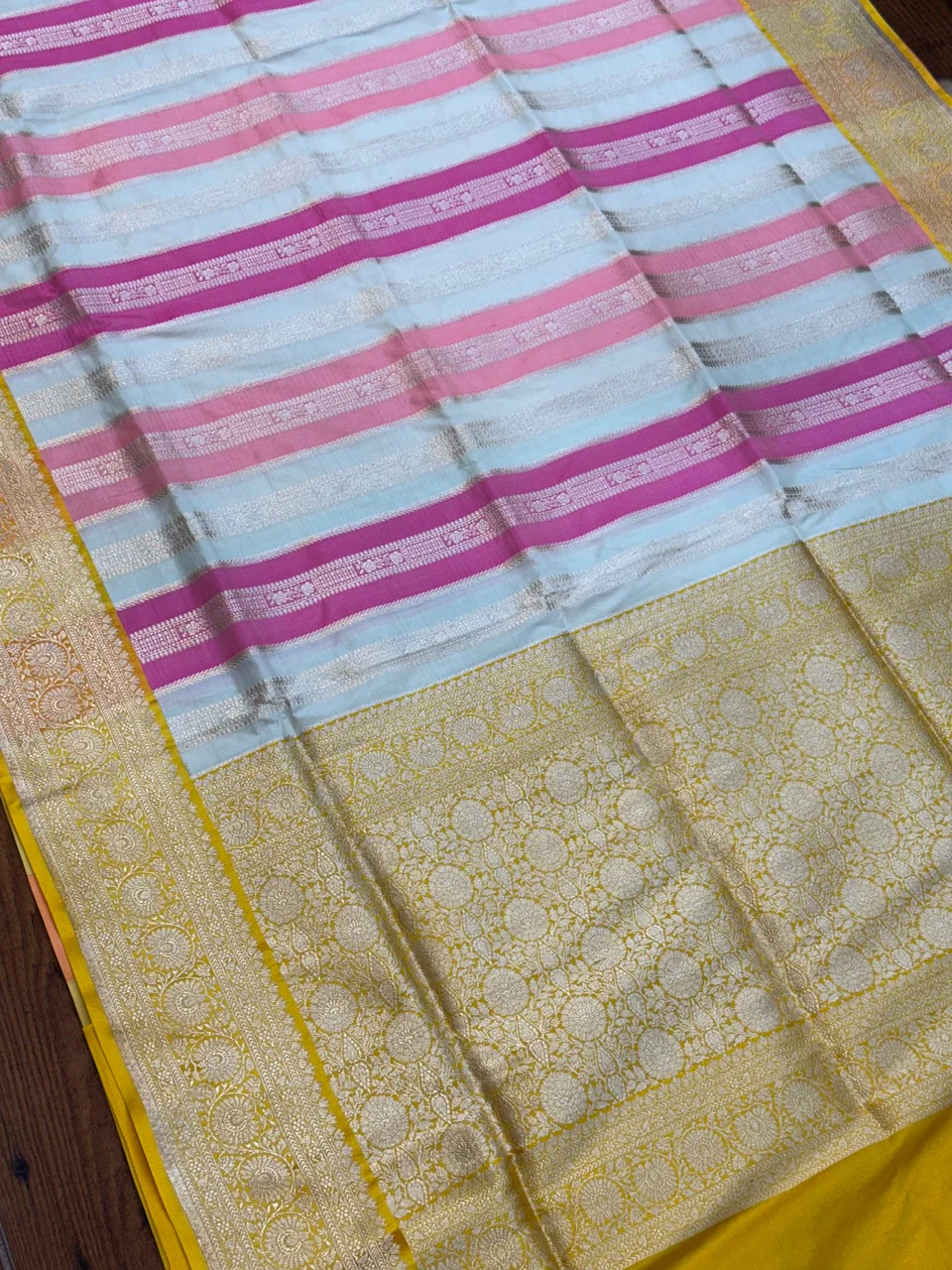 Multicolour Banarasi Pure Katan Silk Saree - Image 18