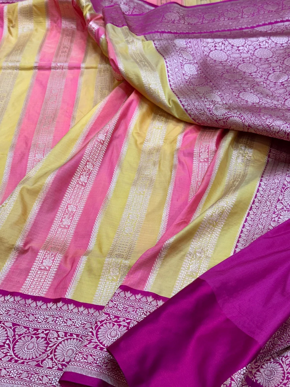 Multicolour Banarasi Pure Katan Silk Saree - Image 21