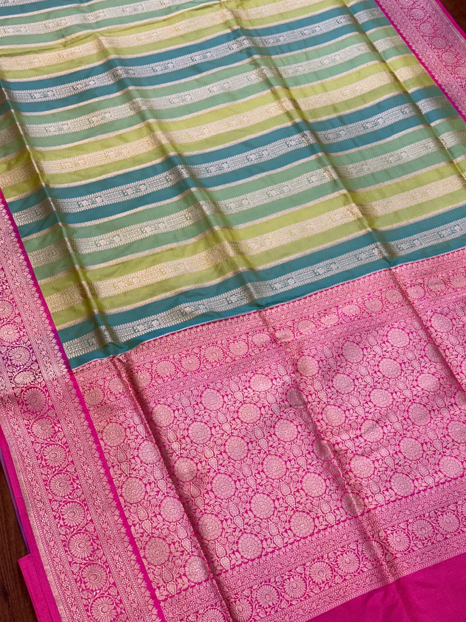 Multicolour Banarasi Pure Katan Silk Saree - Image 26