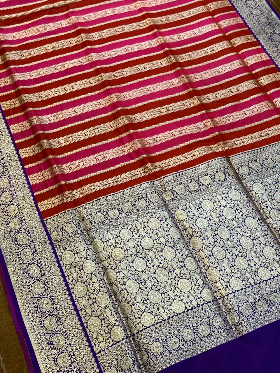 Multicolour Banarasi Pure Katan Silk Saree - Image 29