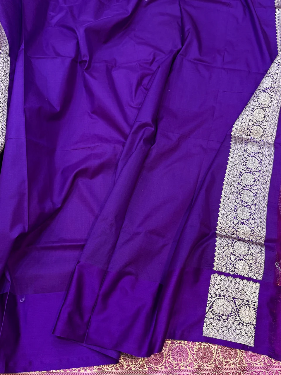 Multicolour Banarasi Pure Katan Silk Saree - Image 30