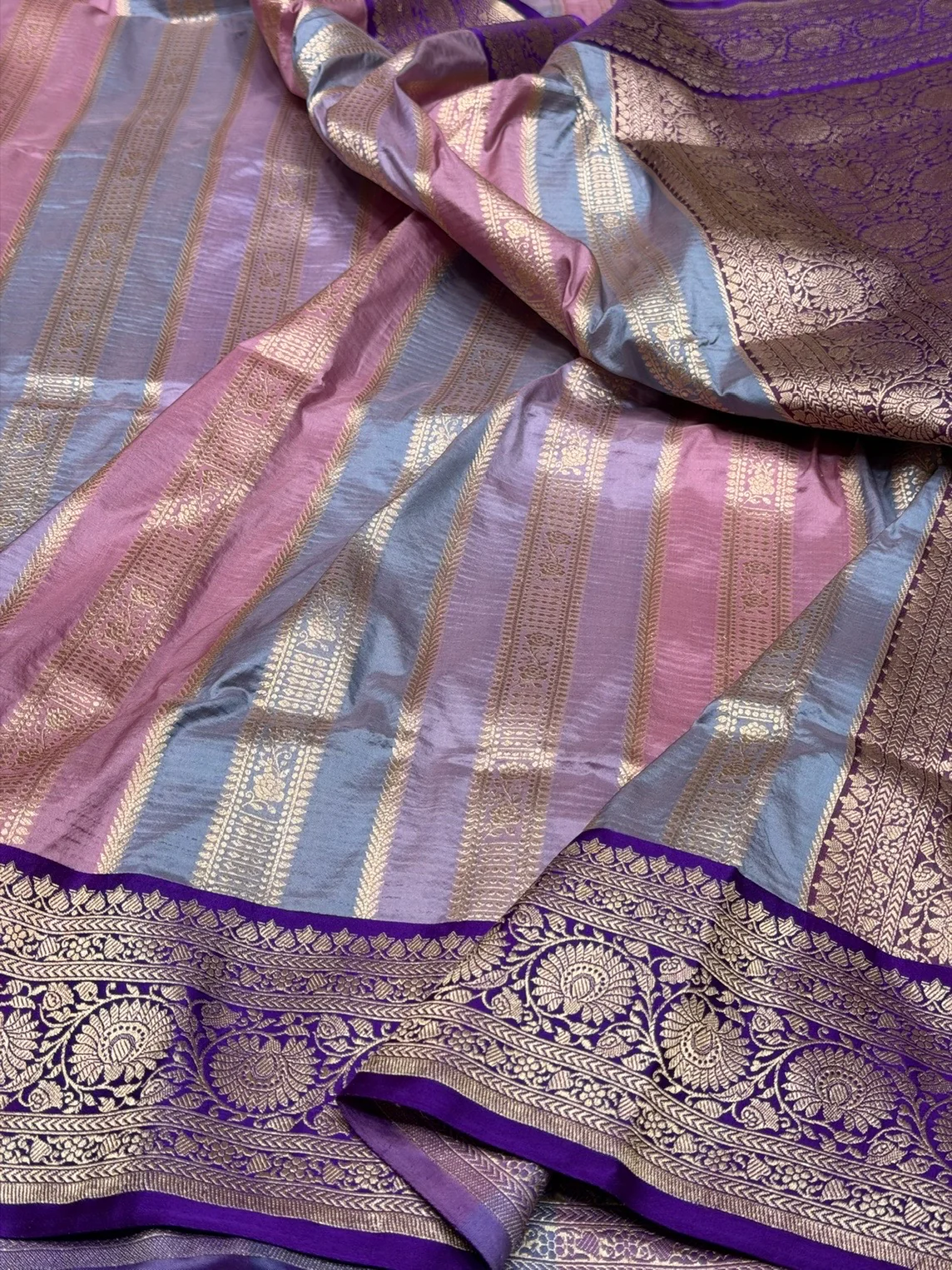 Multicolour Banarasi Pure Katan Silk Saree - Image 4