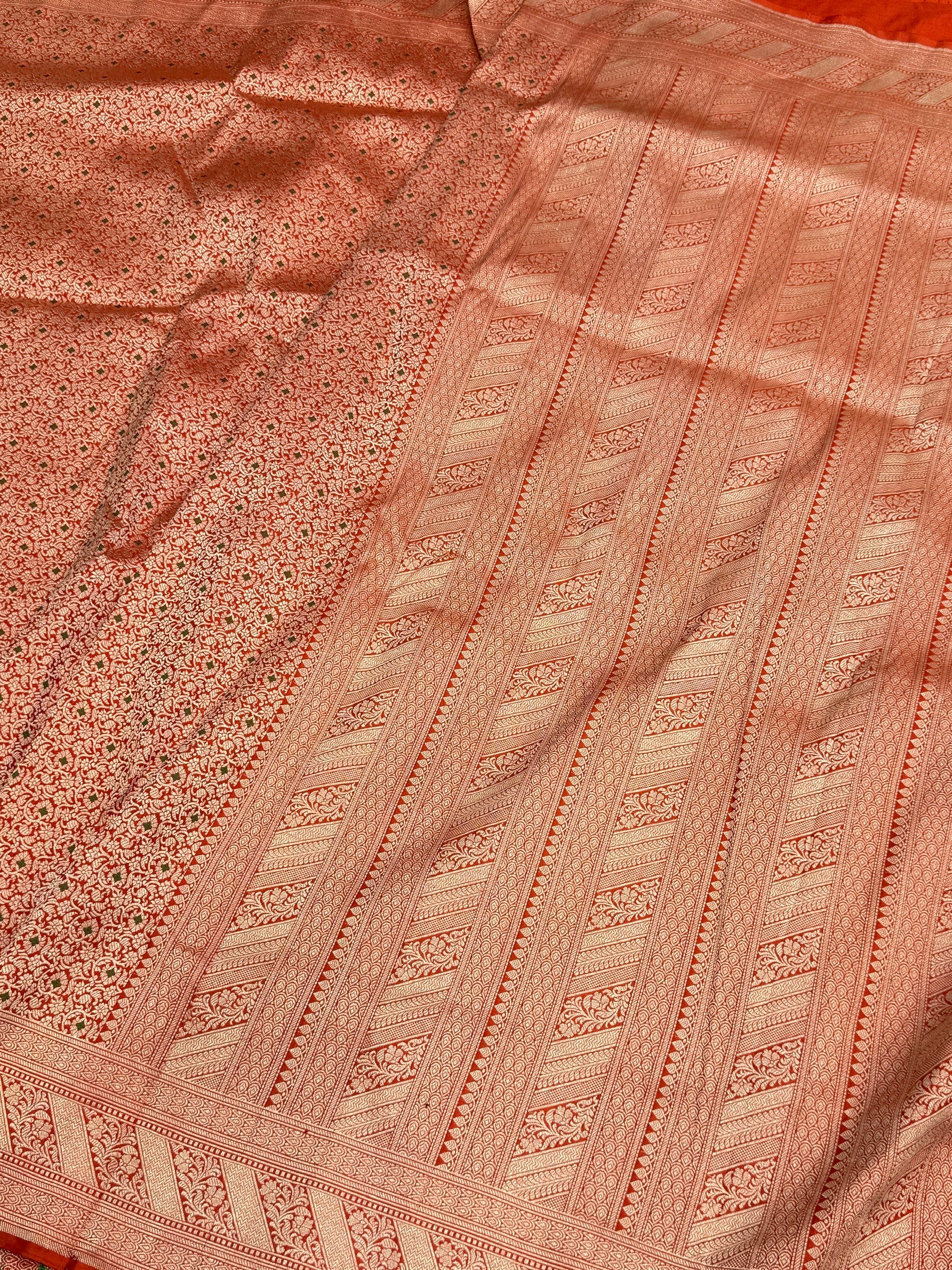 Banarasi Minakari Pure Katan Silk Brocade Saree – Rich Traditional Brocade Weave - Image 3