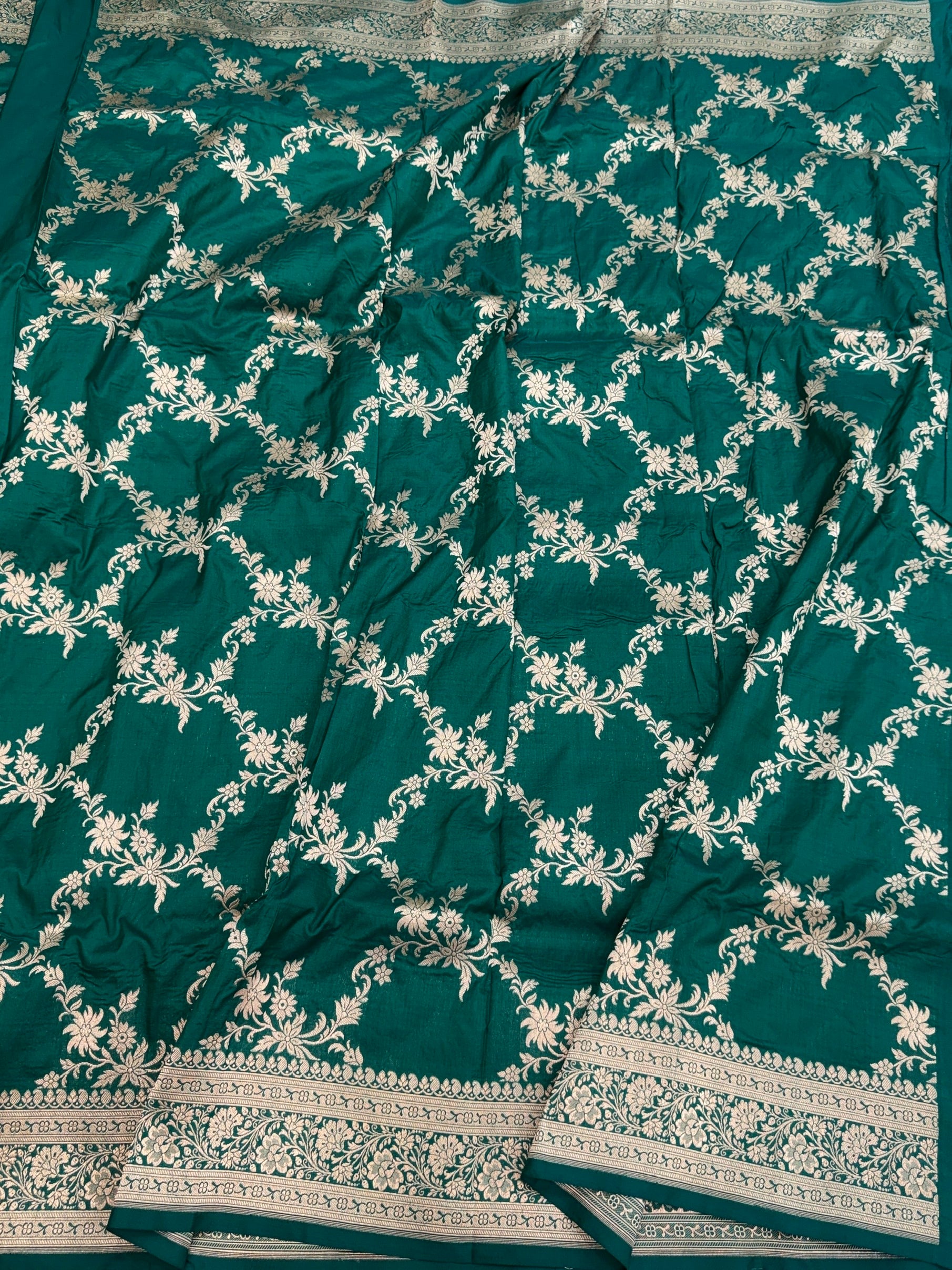 Banarasi Pure Katan Silk Saree | Pure Silk | Cutwork Technique | Banarasi Katan Silk Saree - Image 12